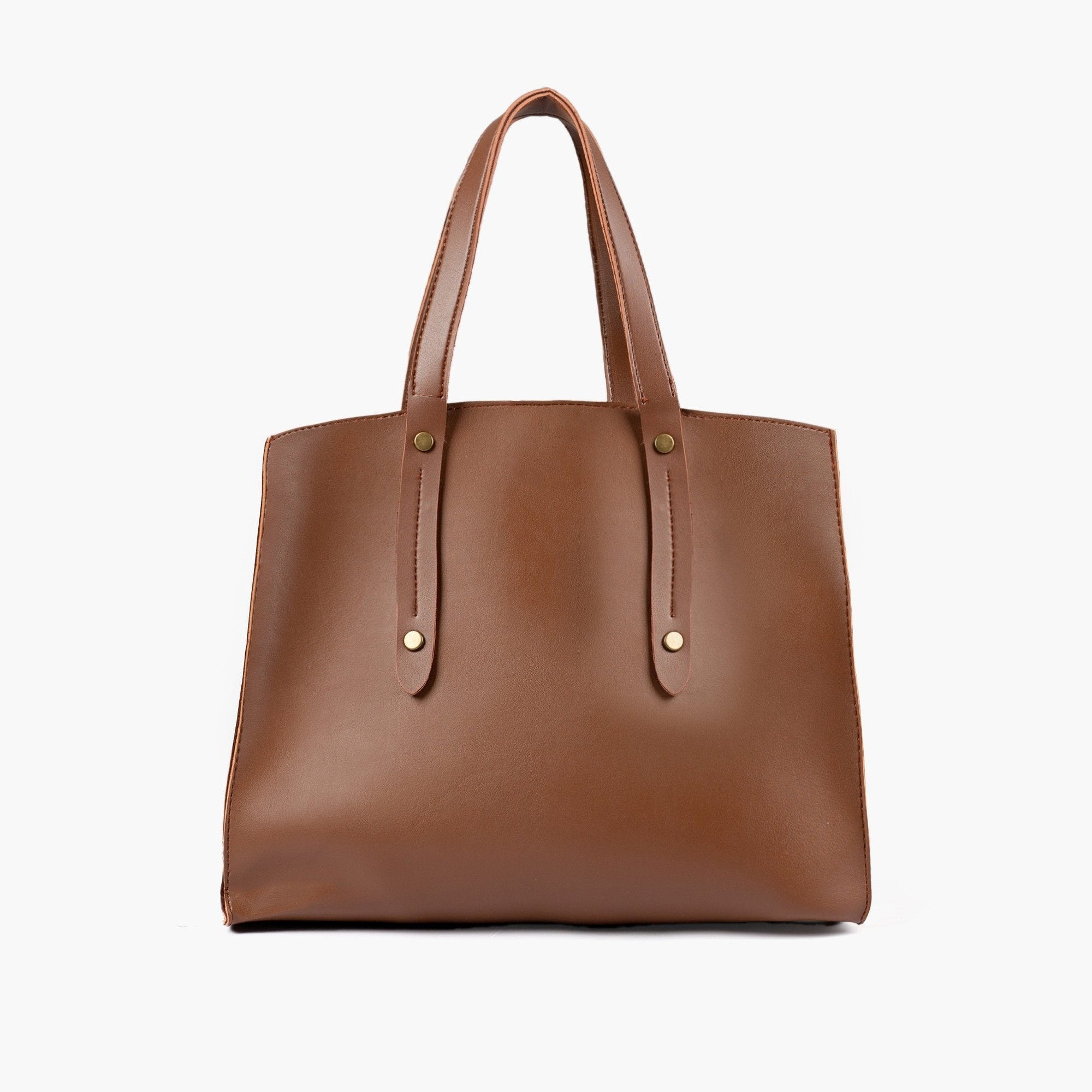 Brown multi compartment satchel bag
