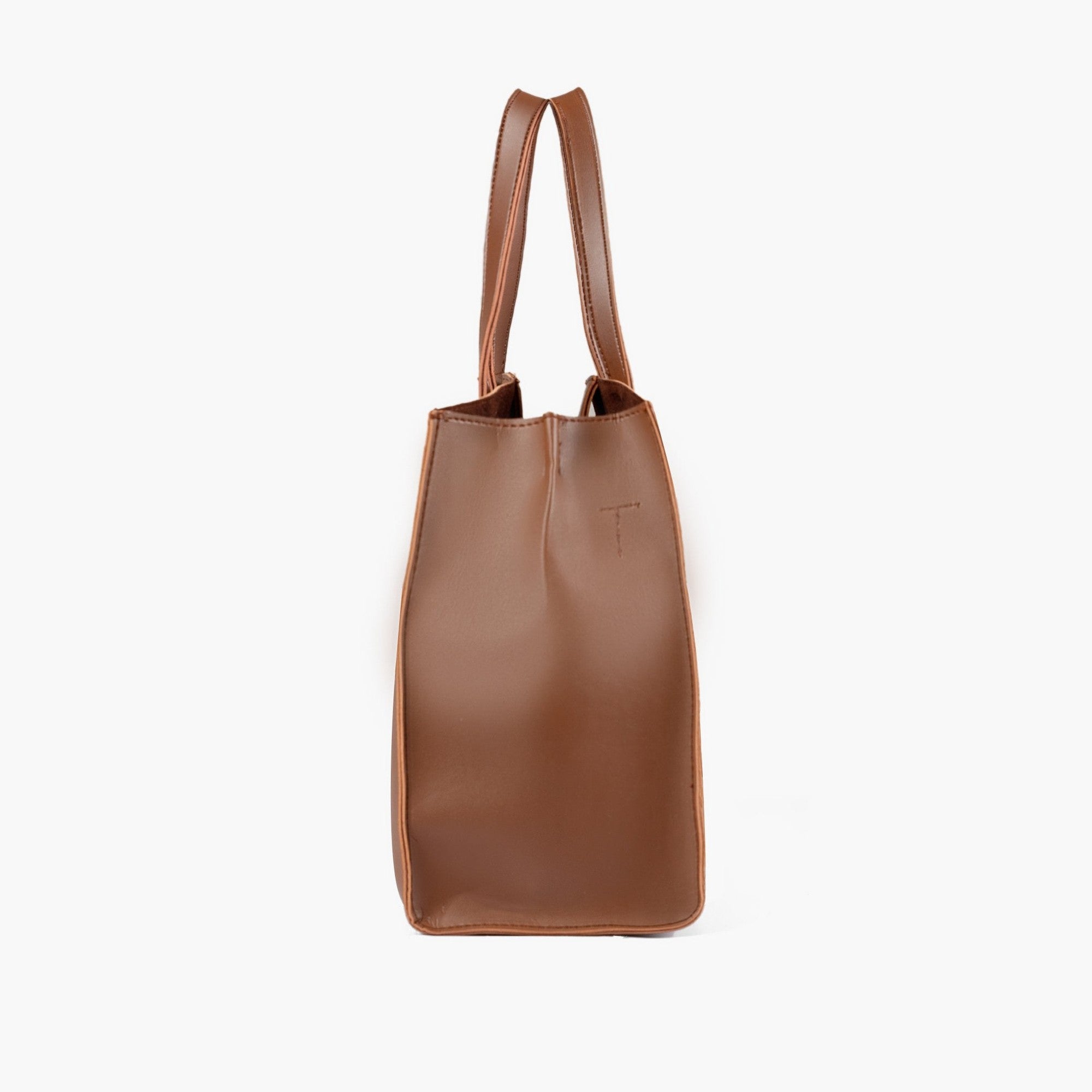 Brown multi compartment satchel bag