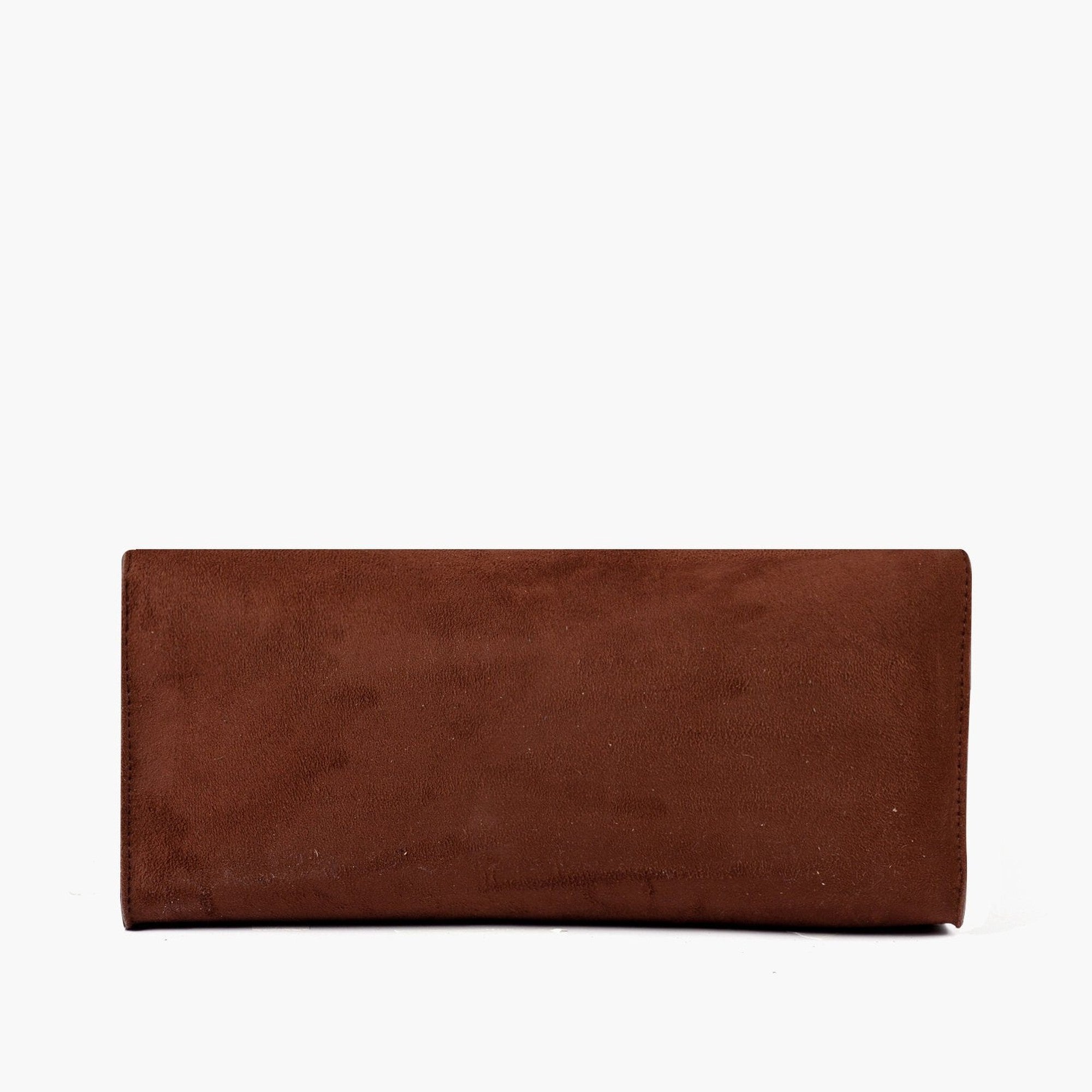 Dark brown suede multi compartment satchel bag