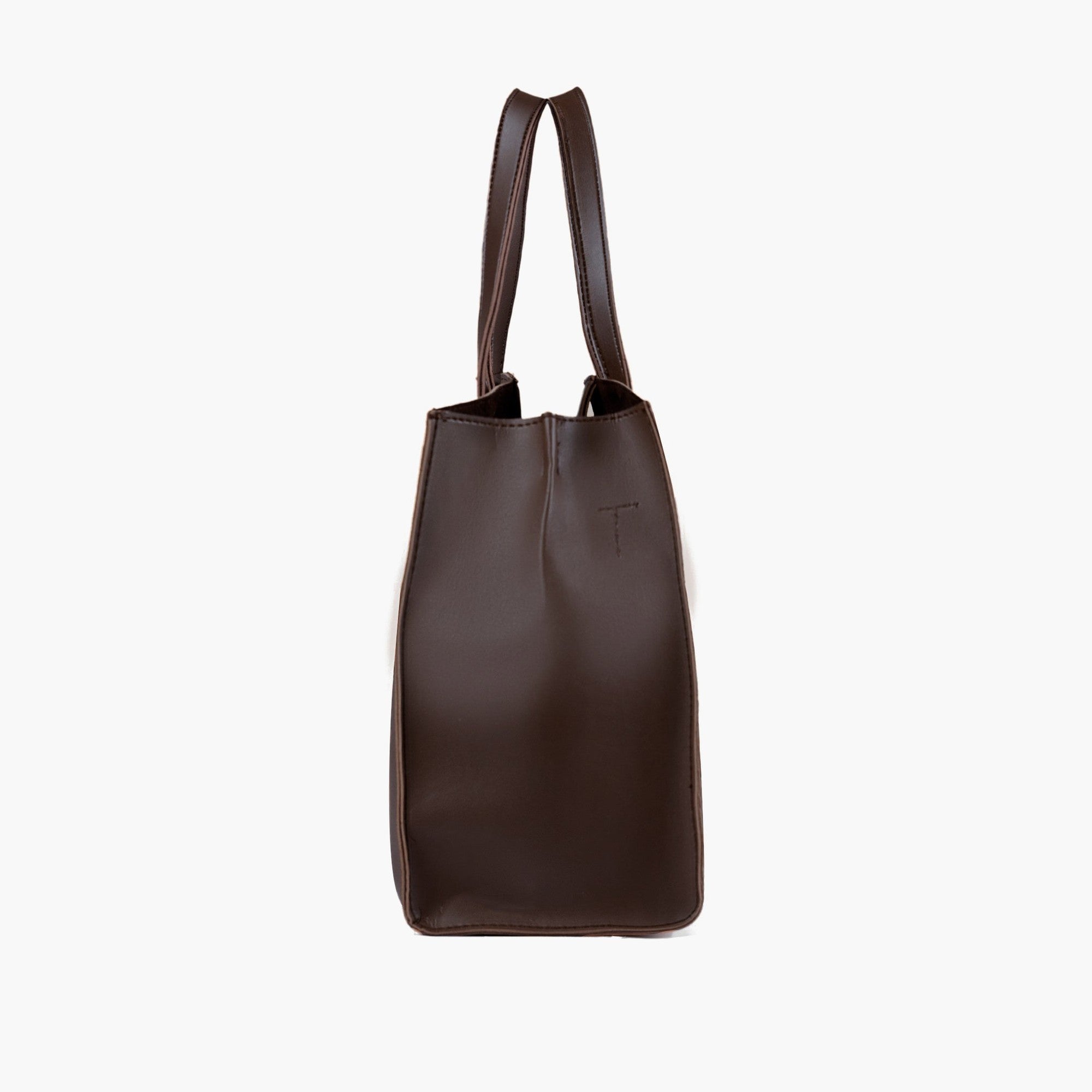 Dark brown multi compartment satchel bag