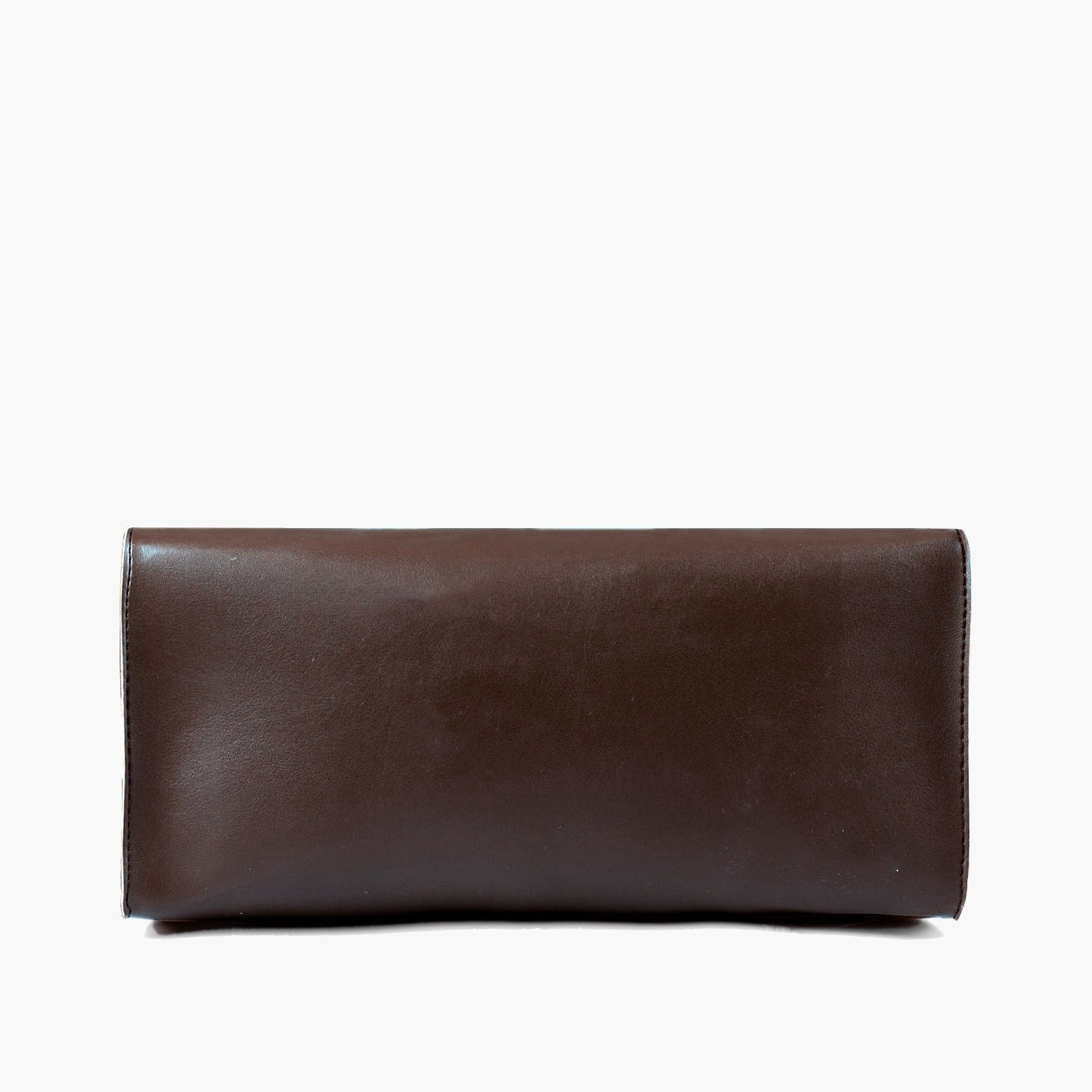Dark brown multi compartment satchel bag