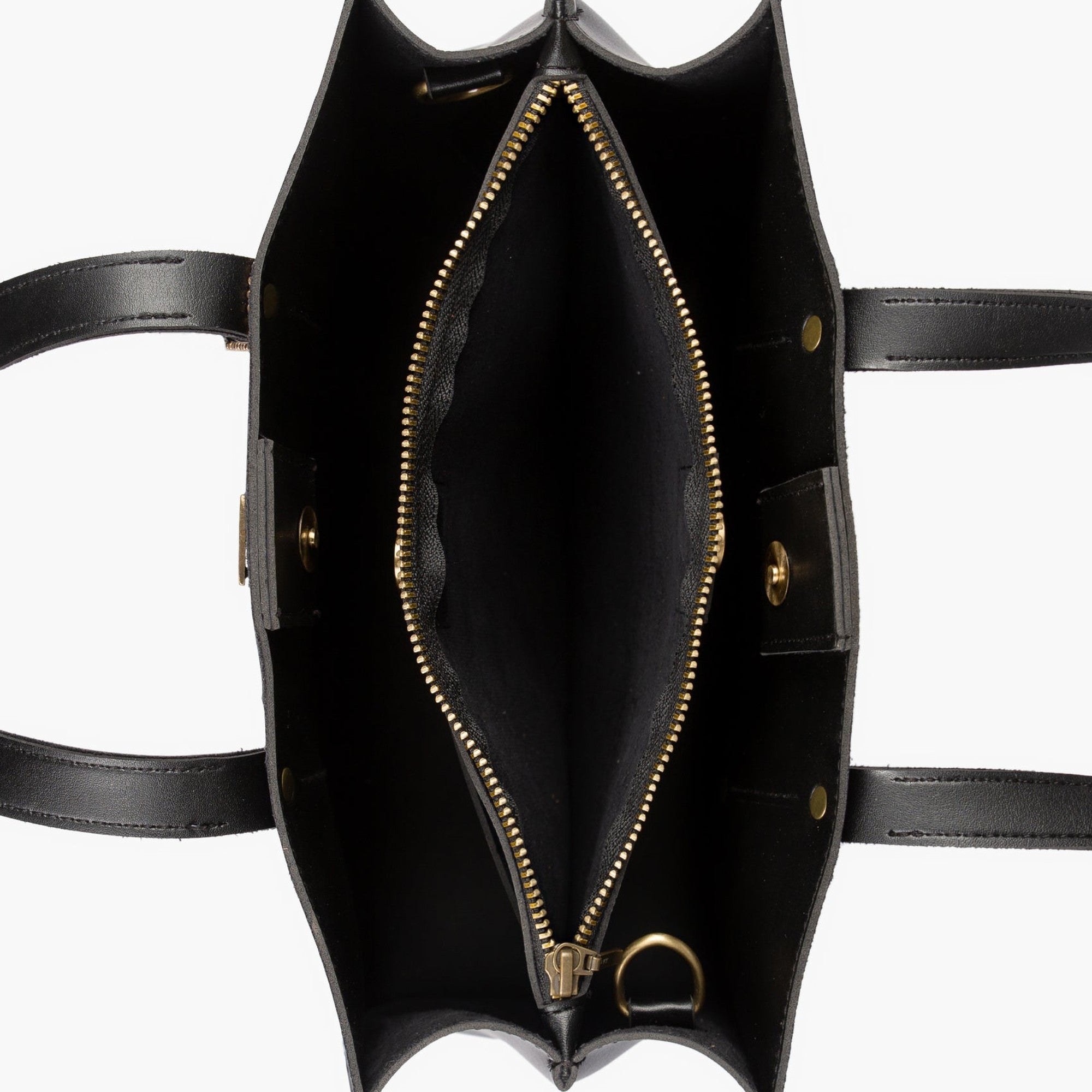 Black multi compartment satchel bag