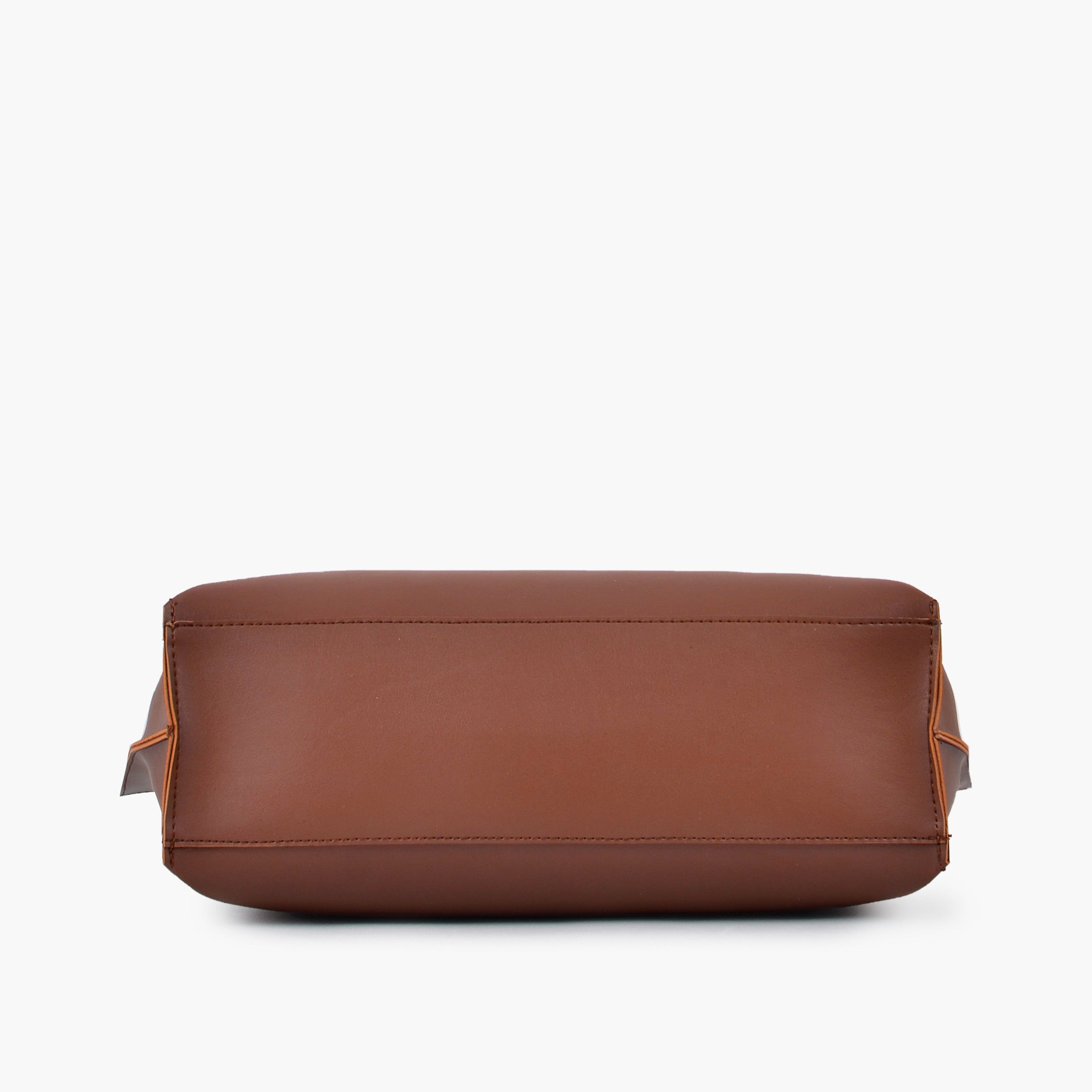 Horse brown with black long handle tote bag