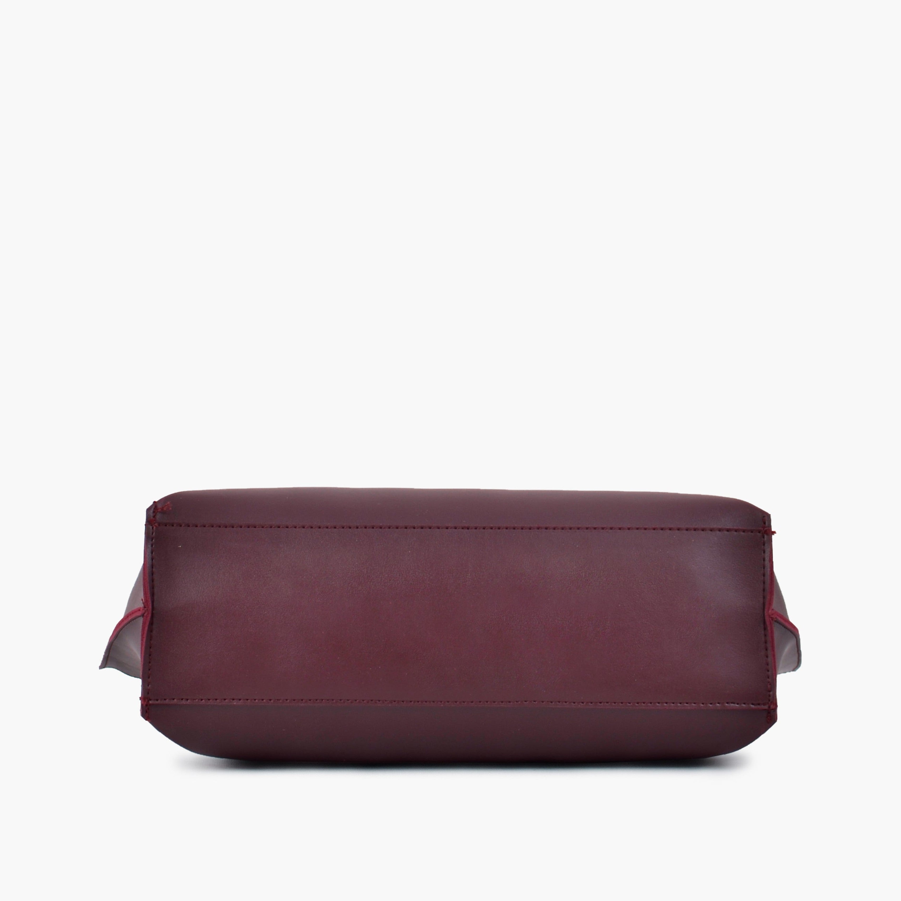 Burgundy long handle tote bag