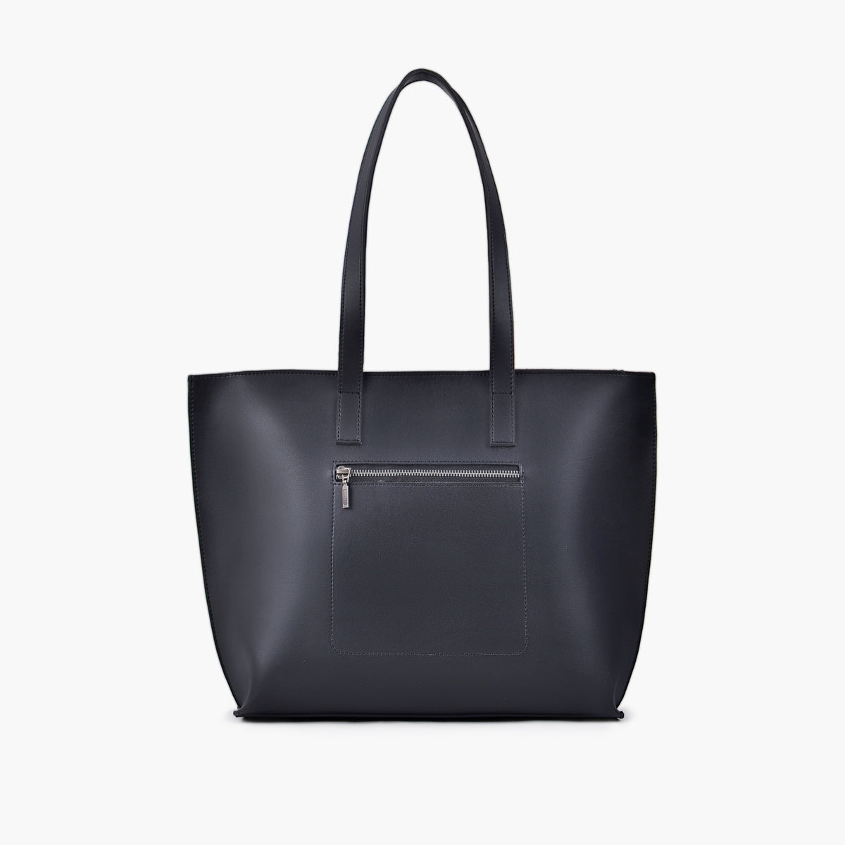 Black long handle tote bag