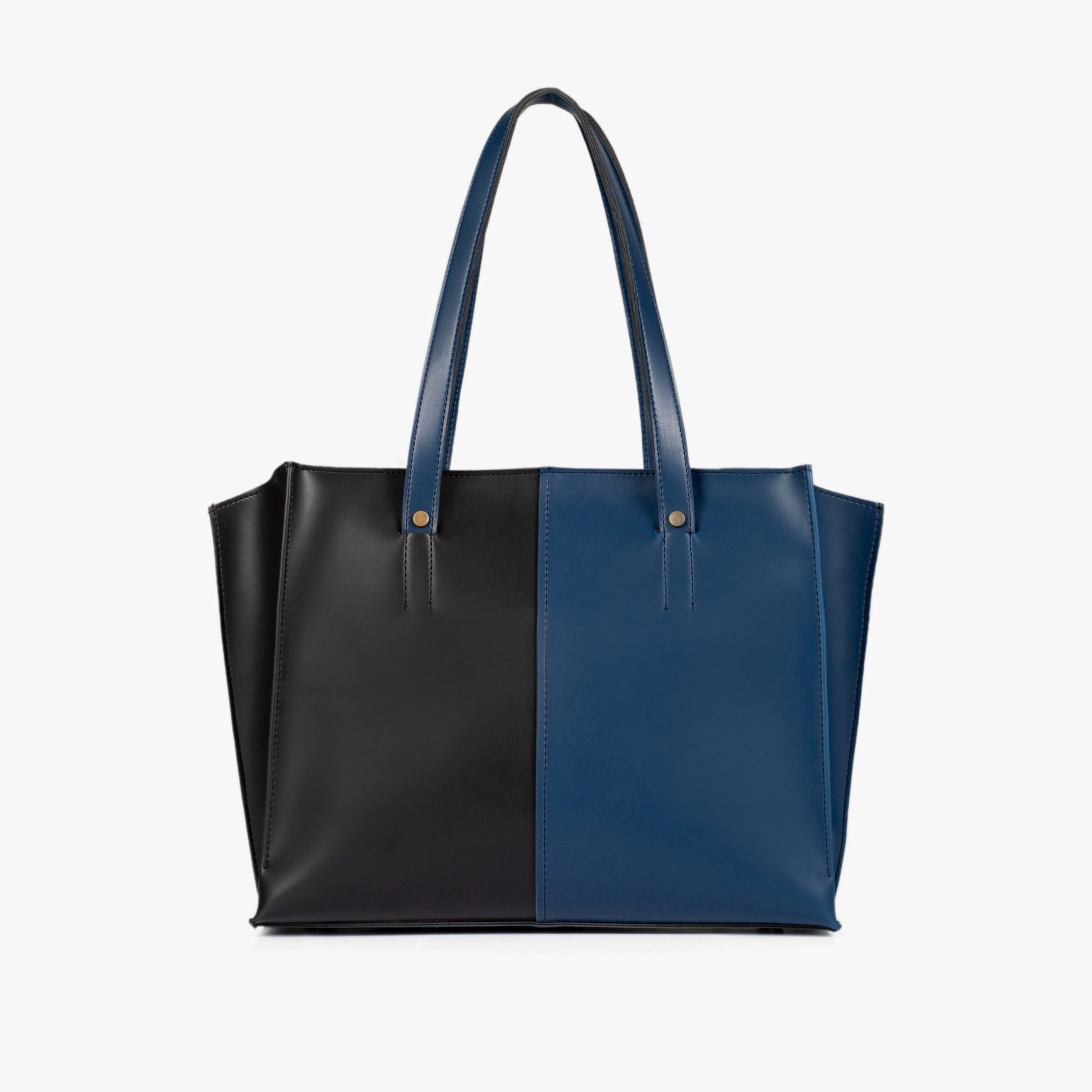 Blue and black over the shoulder tote bag