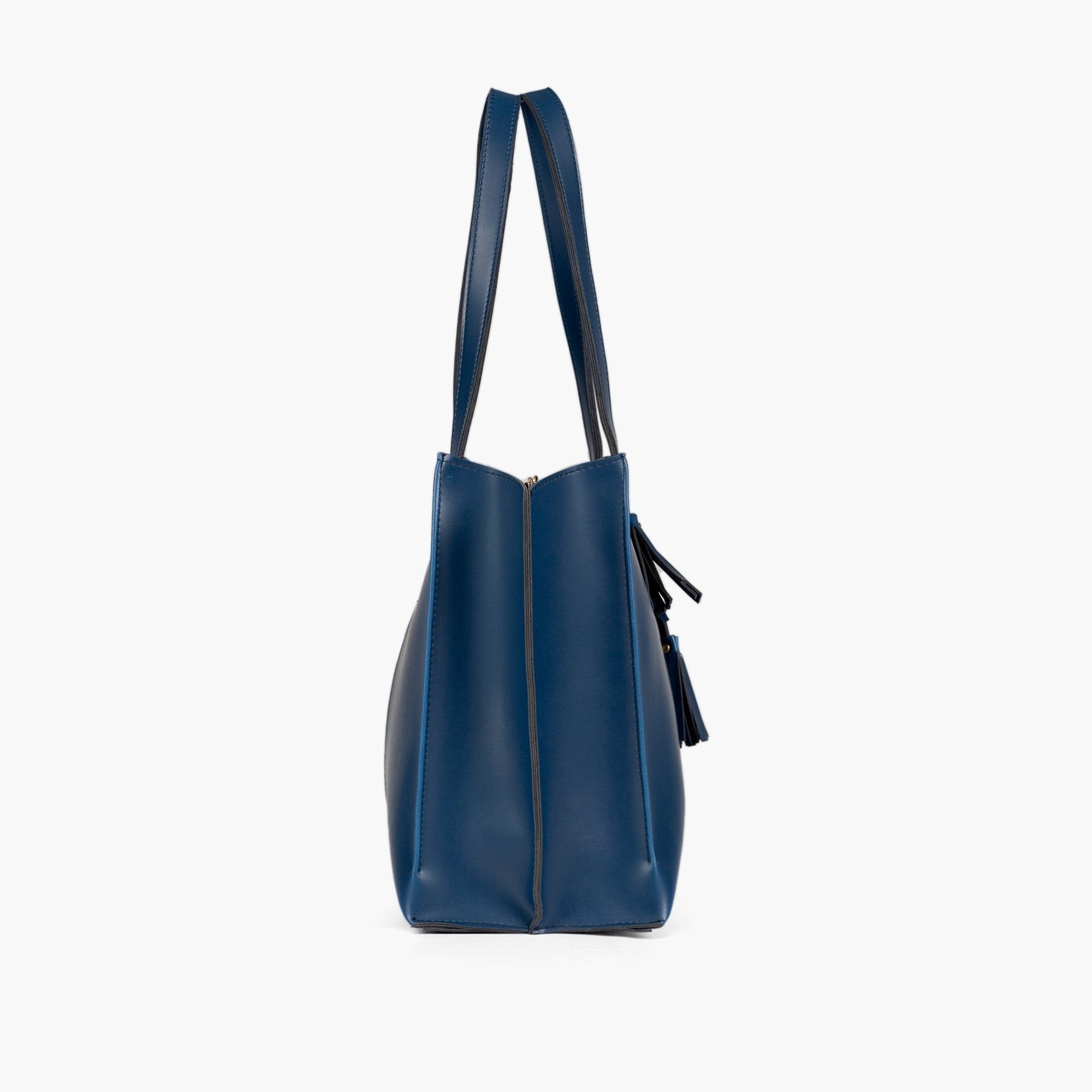 Blue and black over the shoulder tote bag