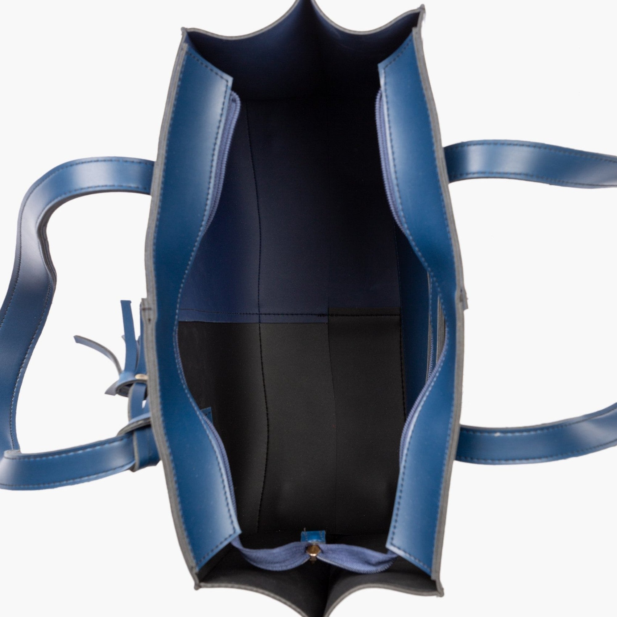 Blue and black over the shoulder tote bag