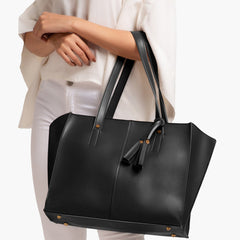 Black over the shoulder tote bag