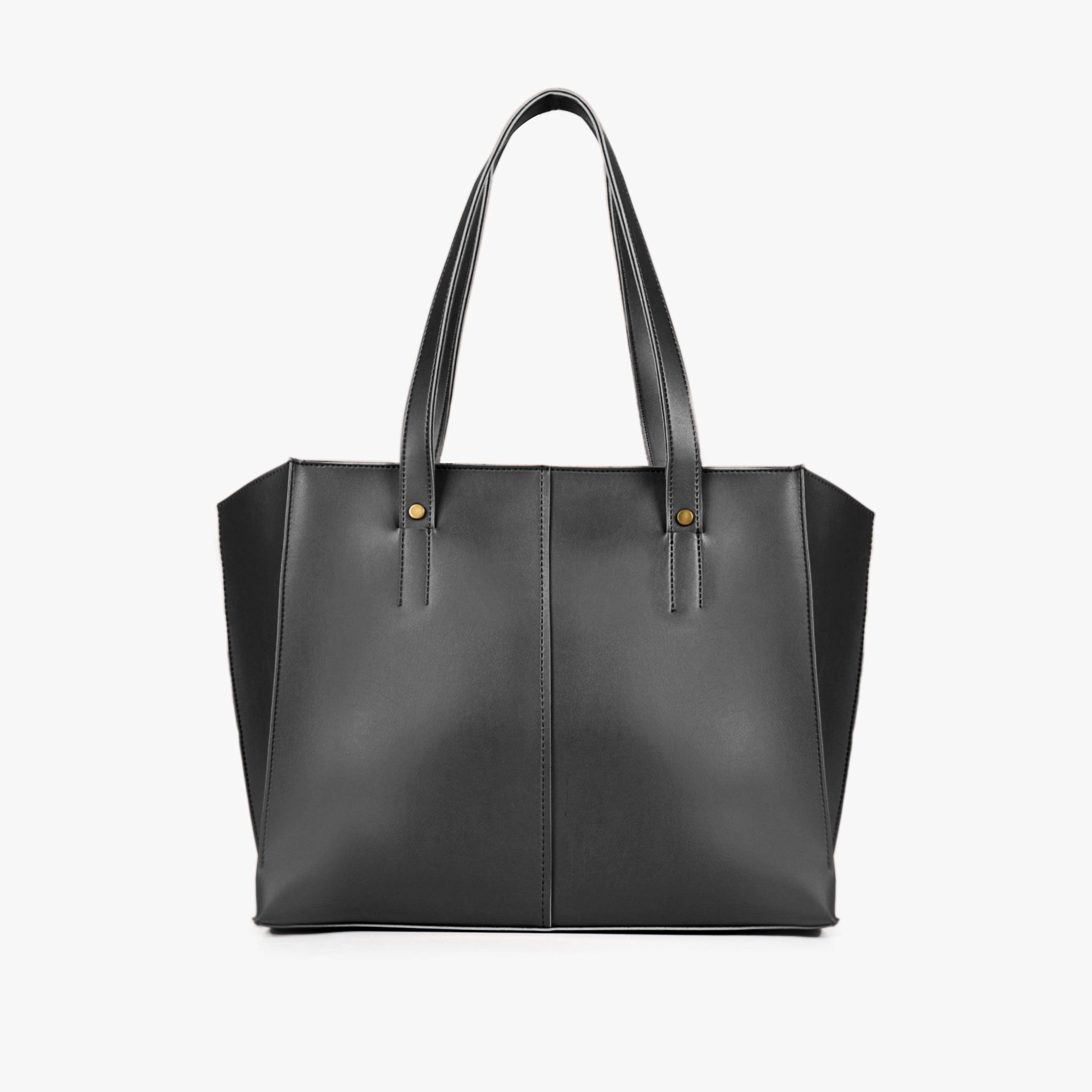 Black over the shoulder tote bag
