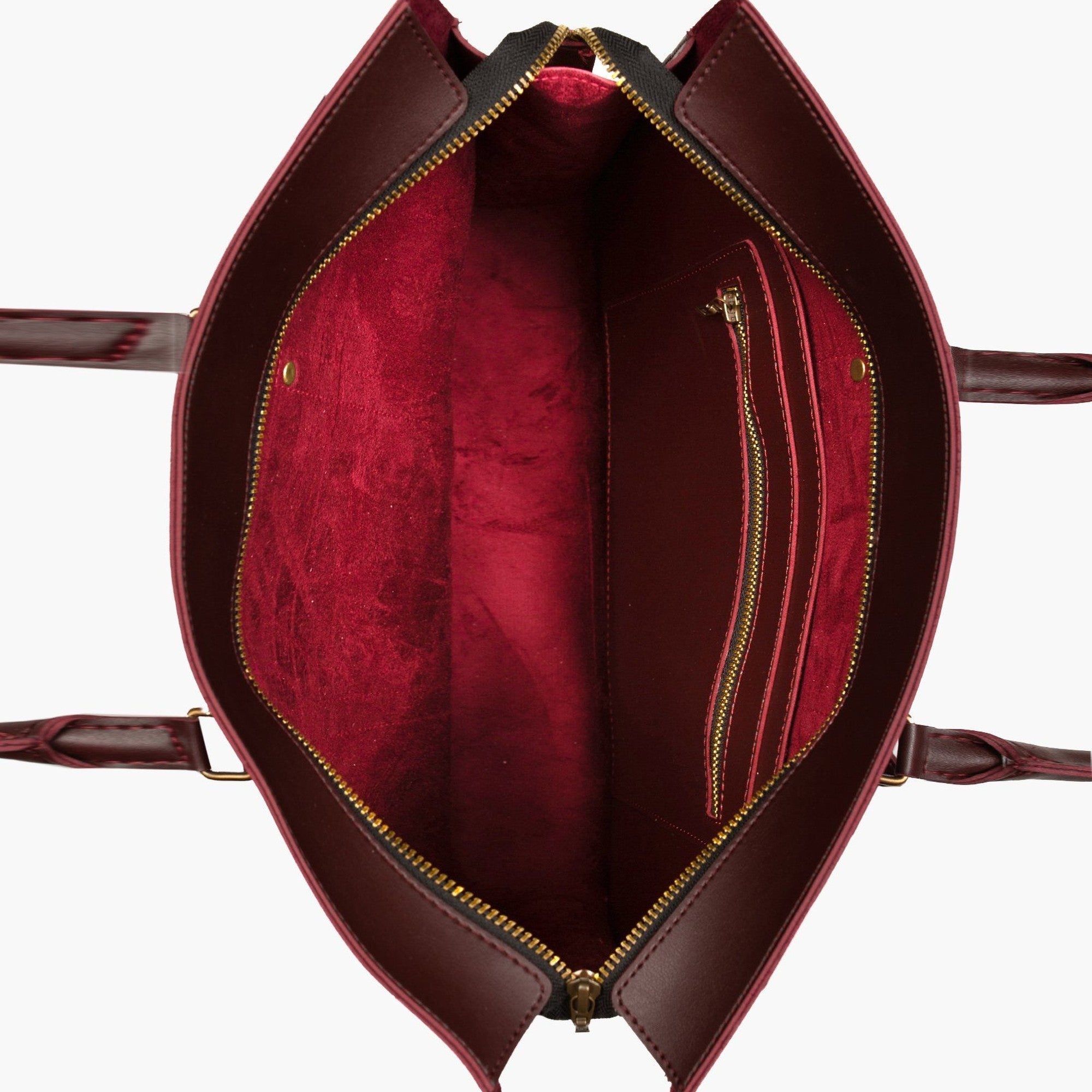 Burgundy suede laptop bag