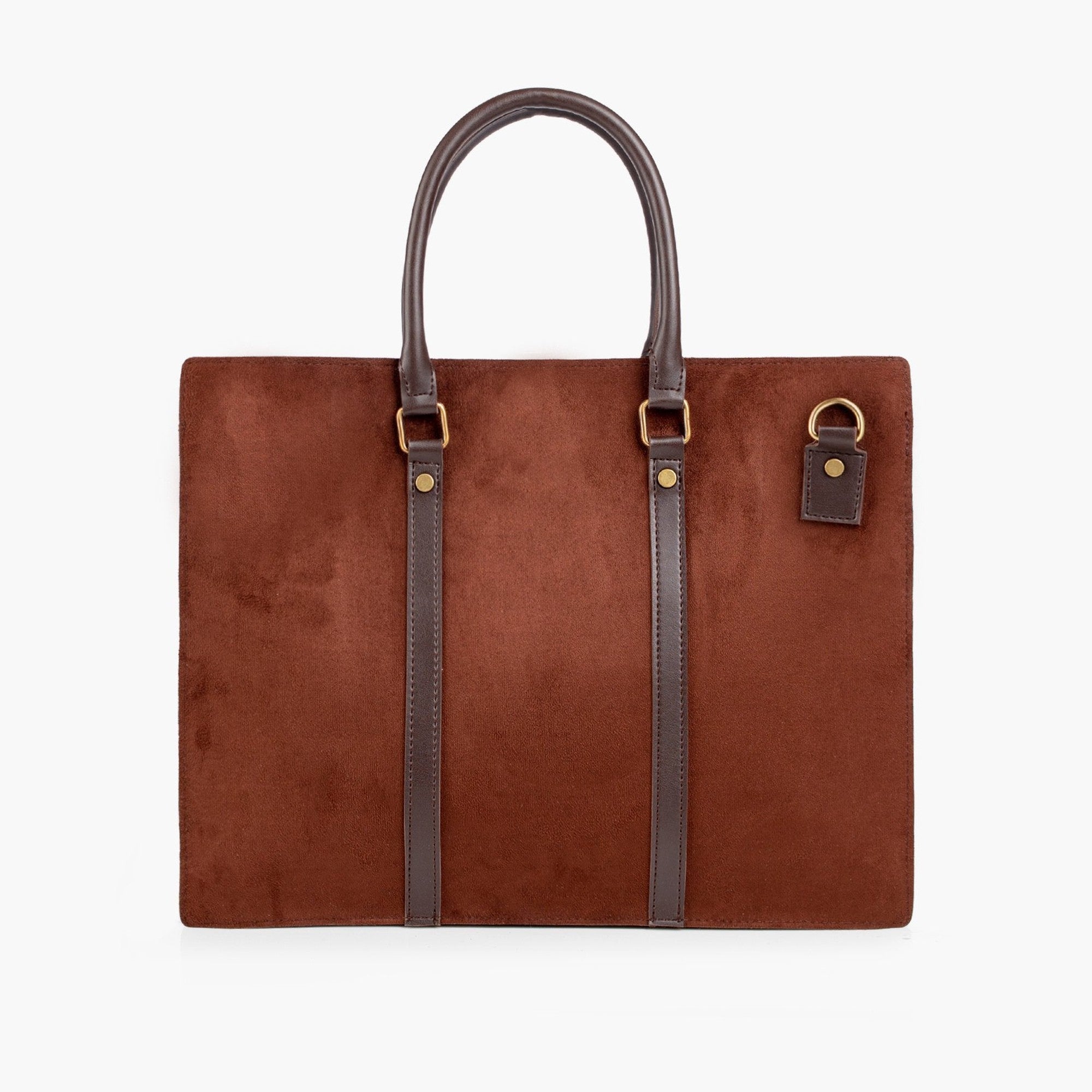 Dark brown suede laptop bag
