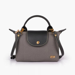 Black denim mini cross-body bag