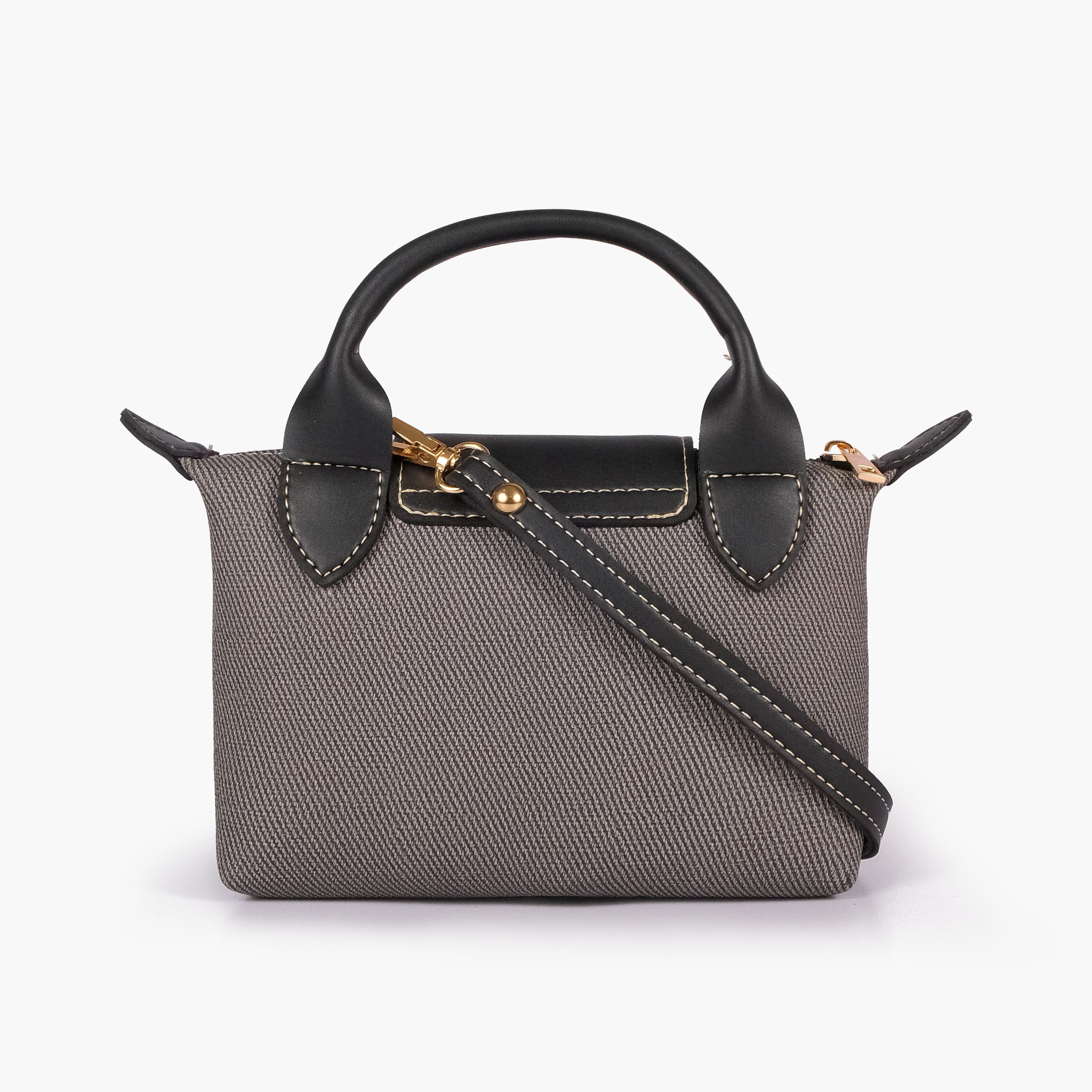 Black denim mini cross-body bag