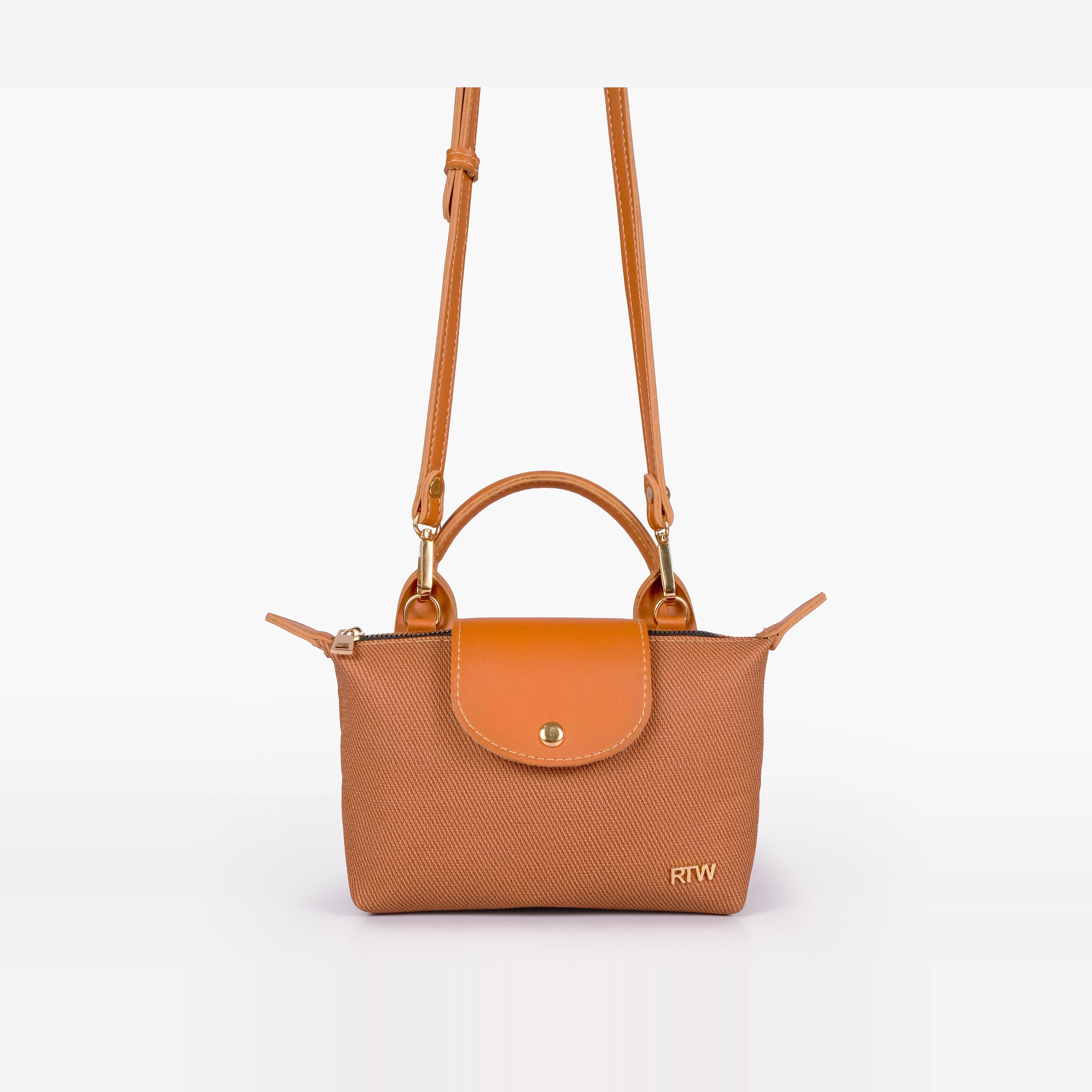 Orange denim mini cross-body bag