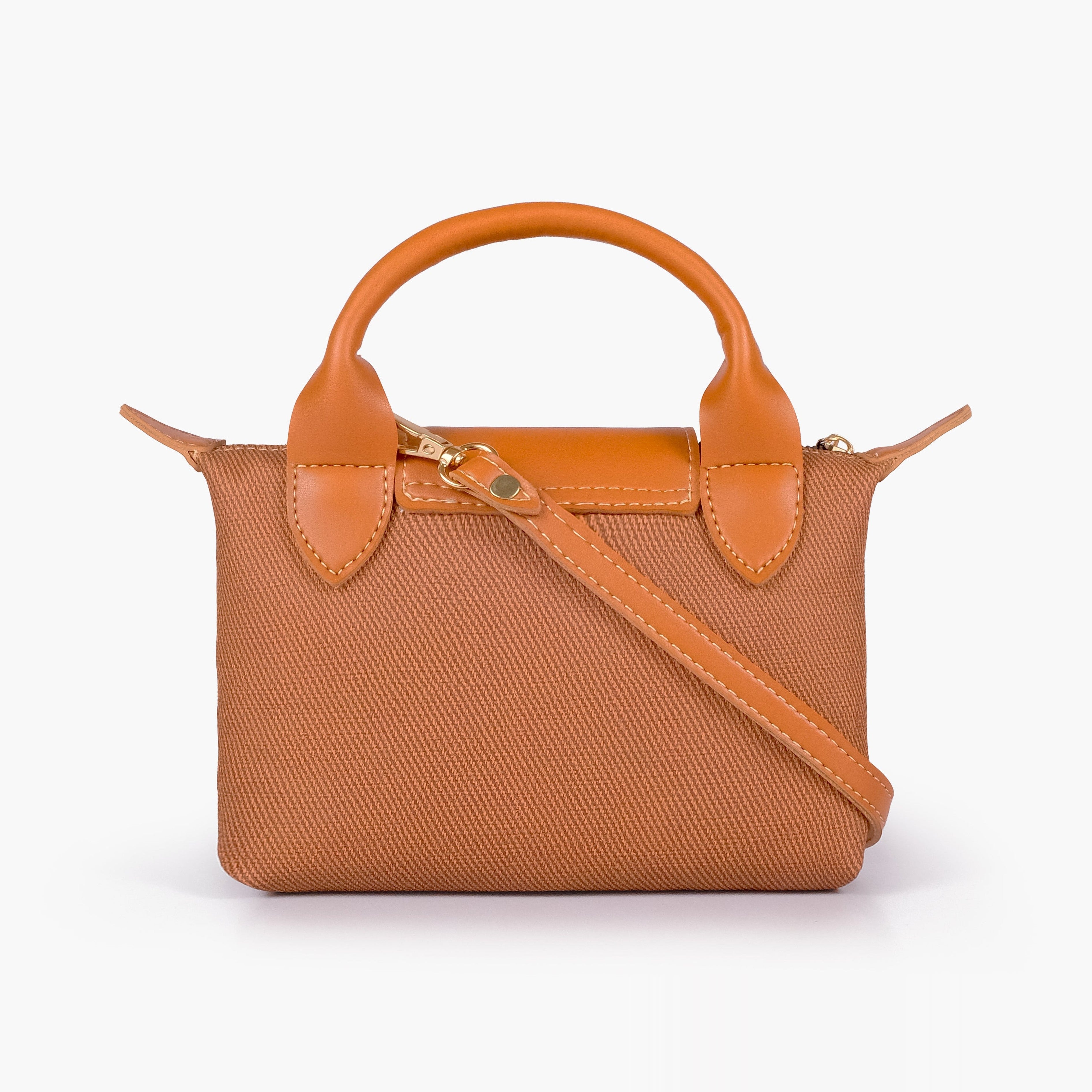 Orange denim mini cross-body bag