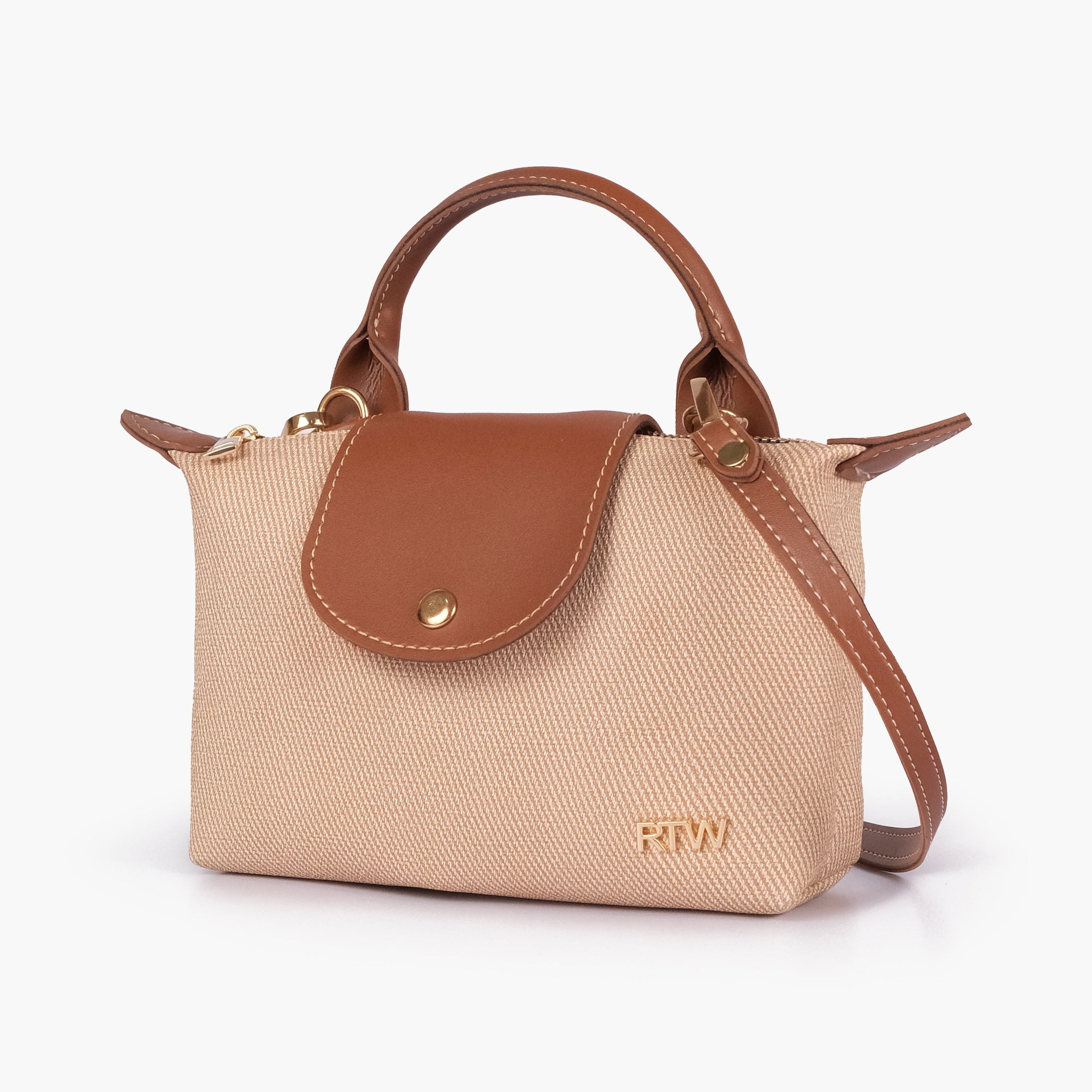 Brown denim mini cross-body bag