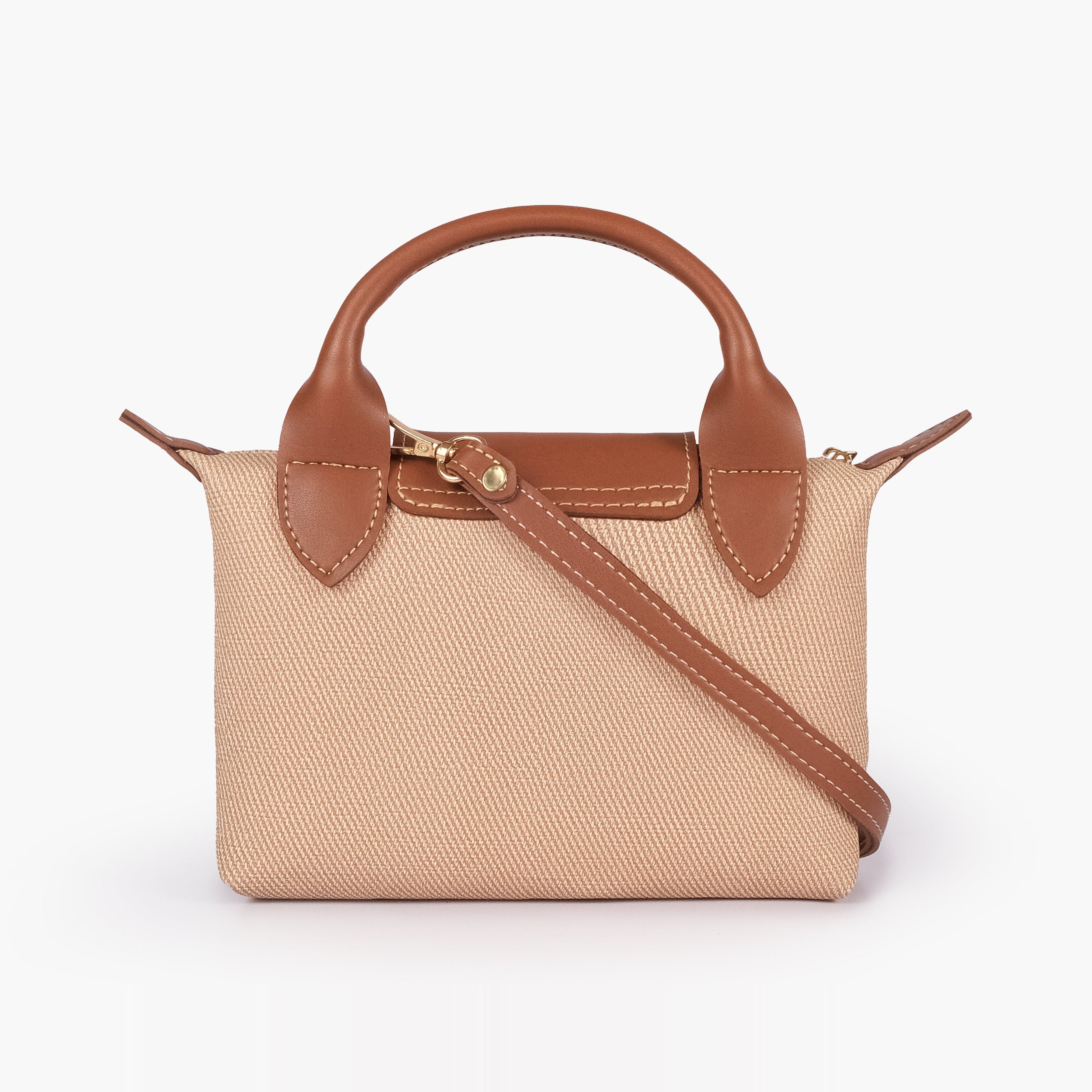Brown denim mini cross-body bag