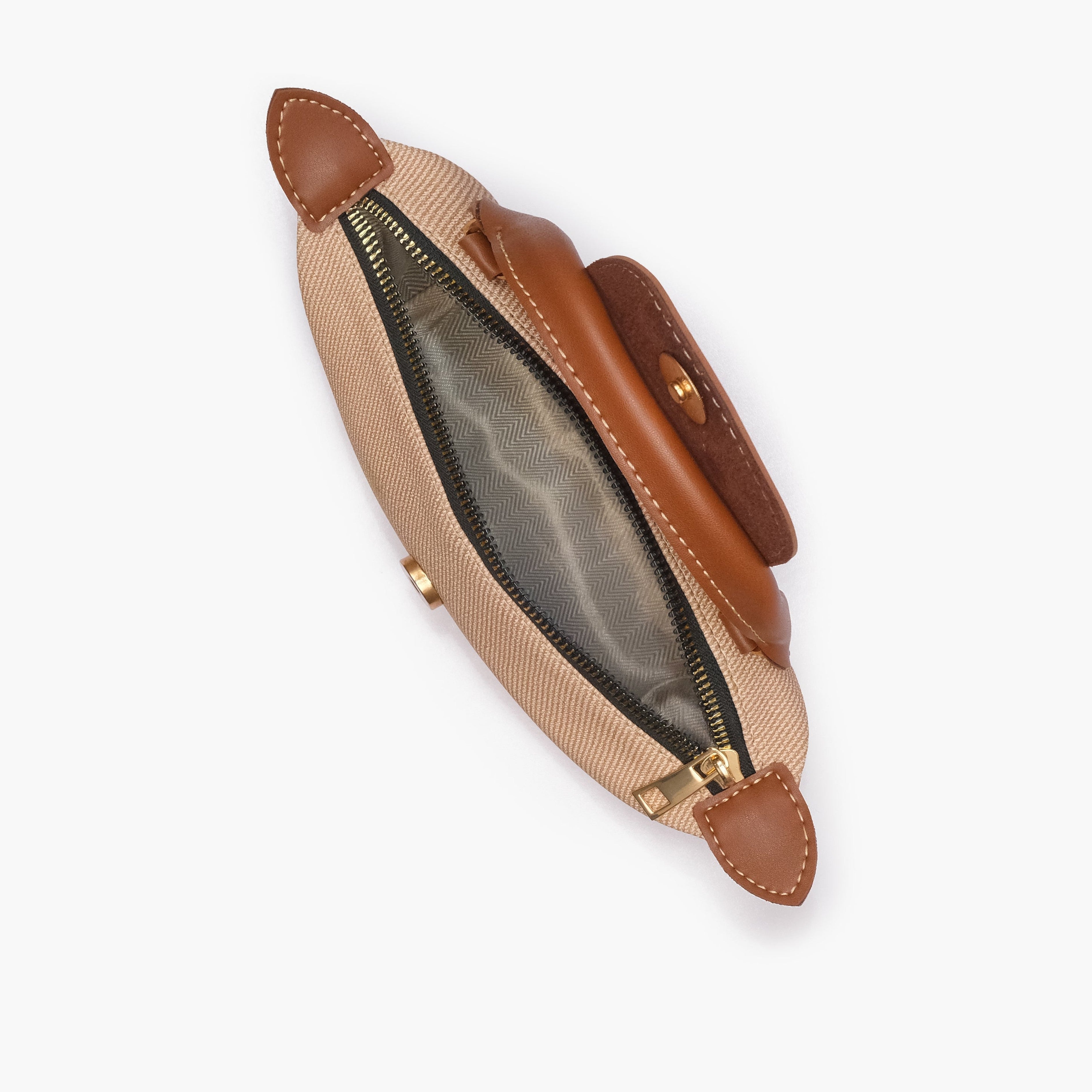 Brown denim mini cross-body bag