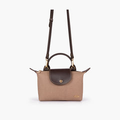 Dark brown denim mini cross-body bag