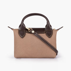 Dark brown denim mini cross-body bag