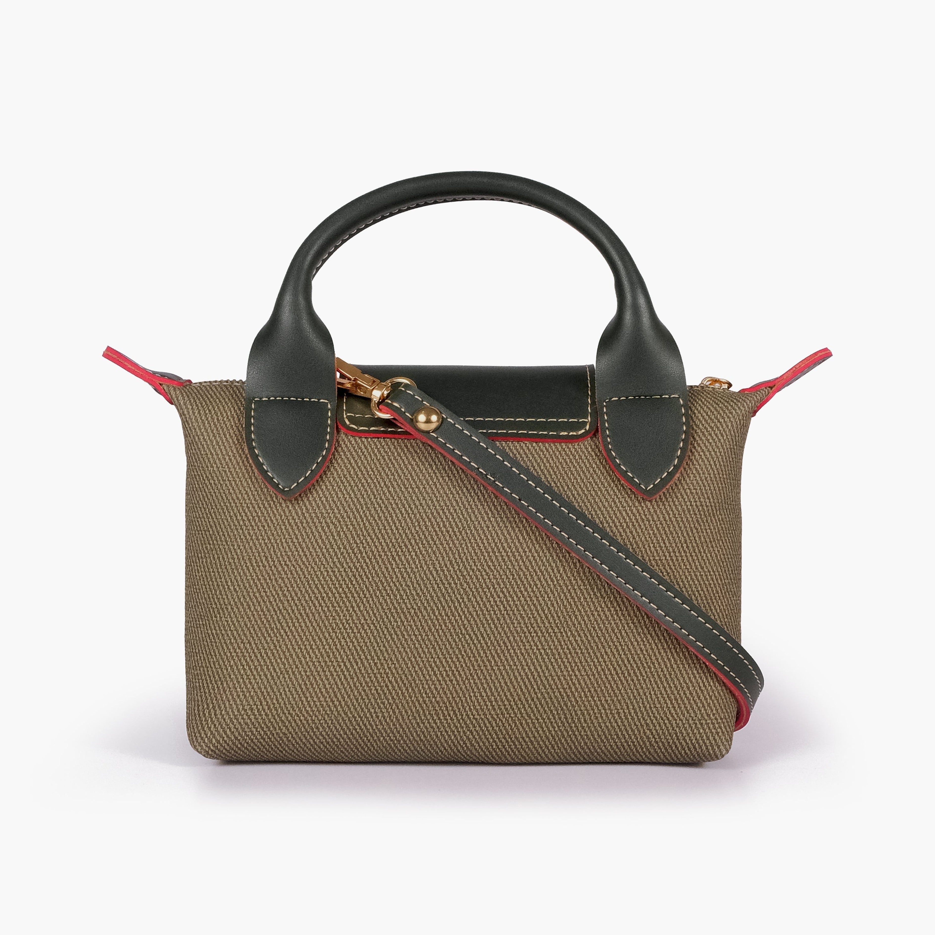 Green denim mini cross-body bag