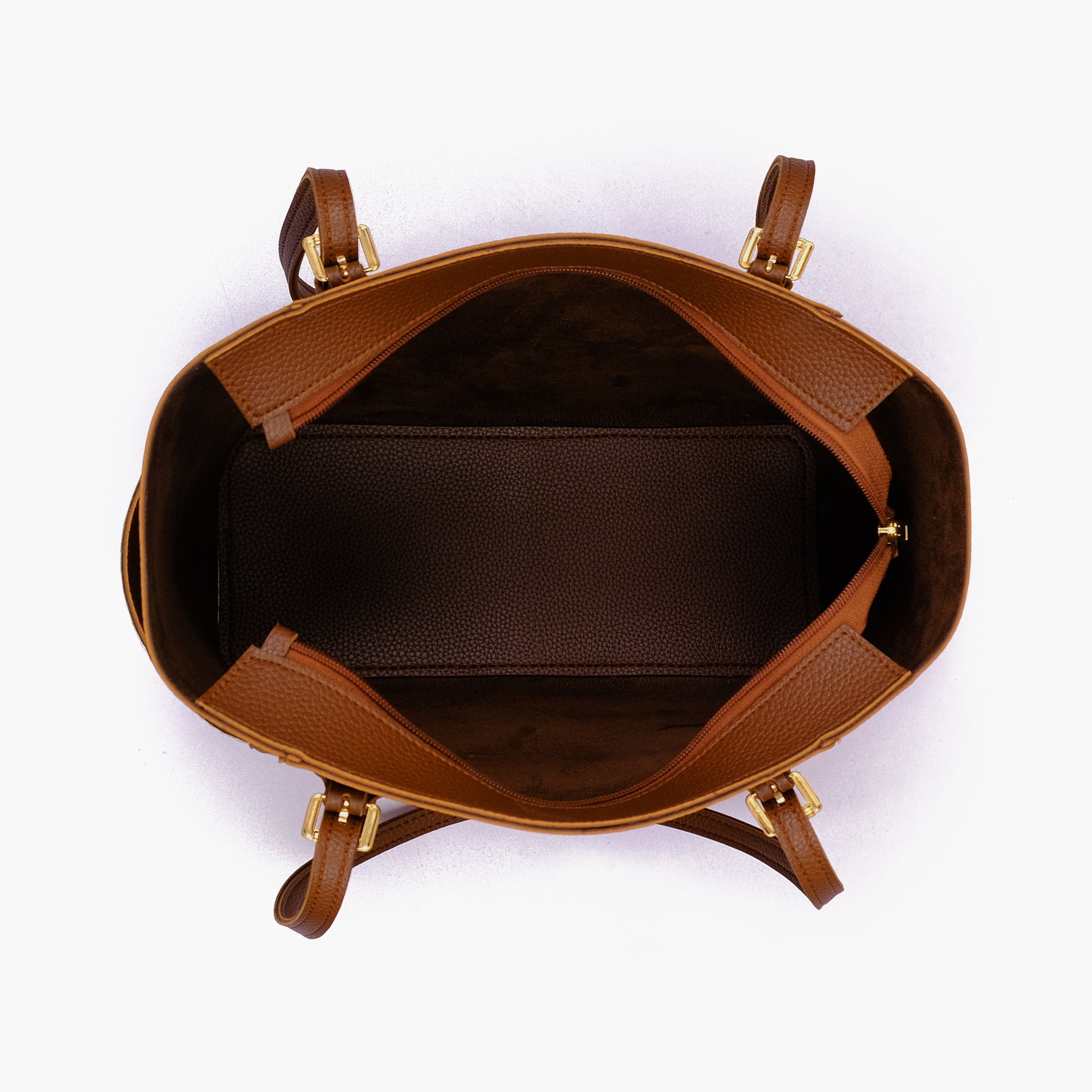 Horse brown double pocket tote