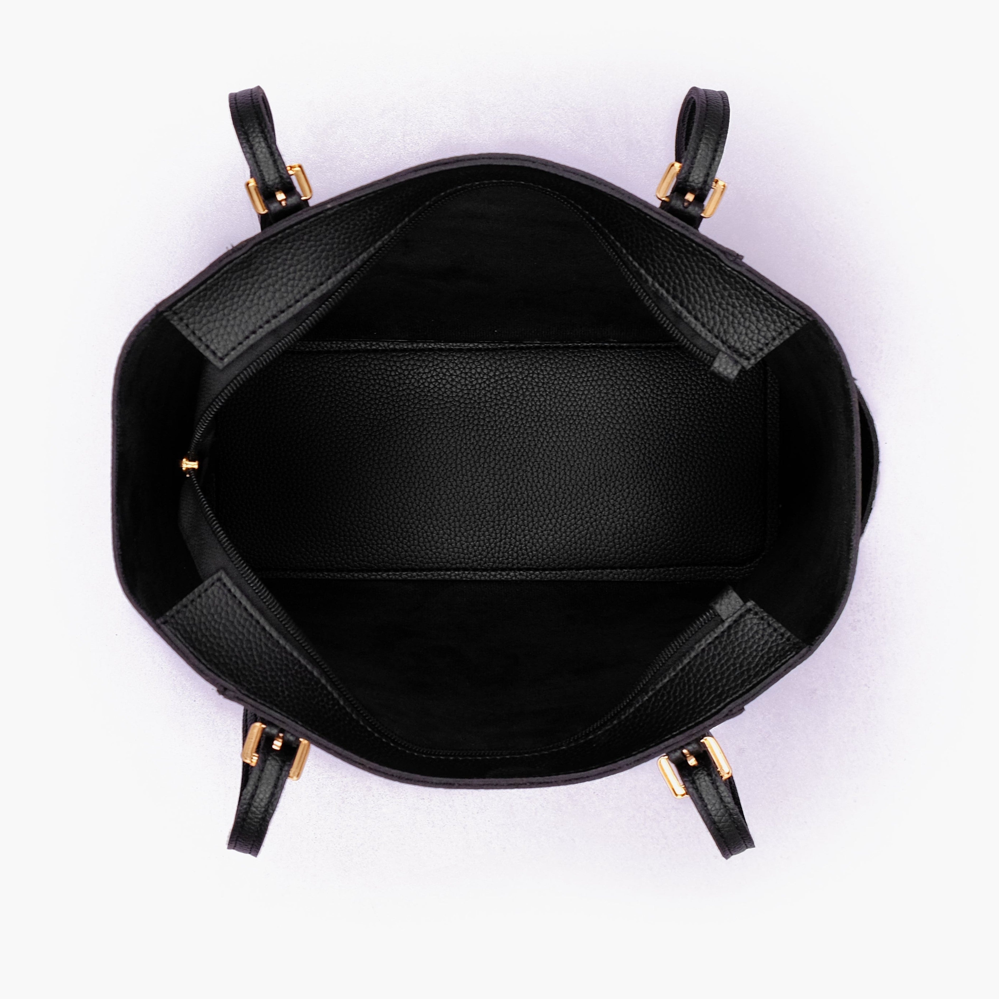 Black double pocket tote