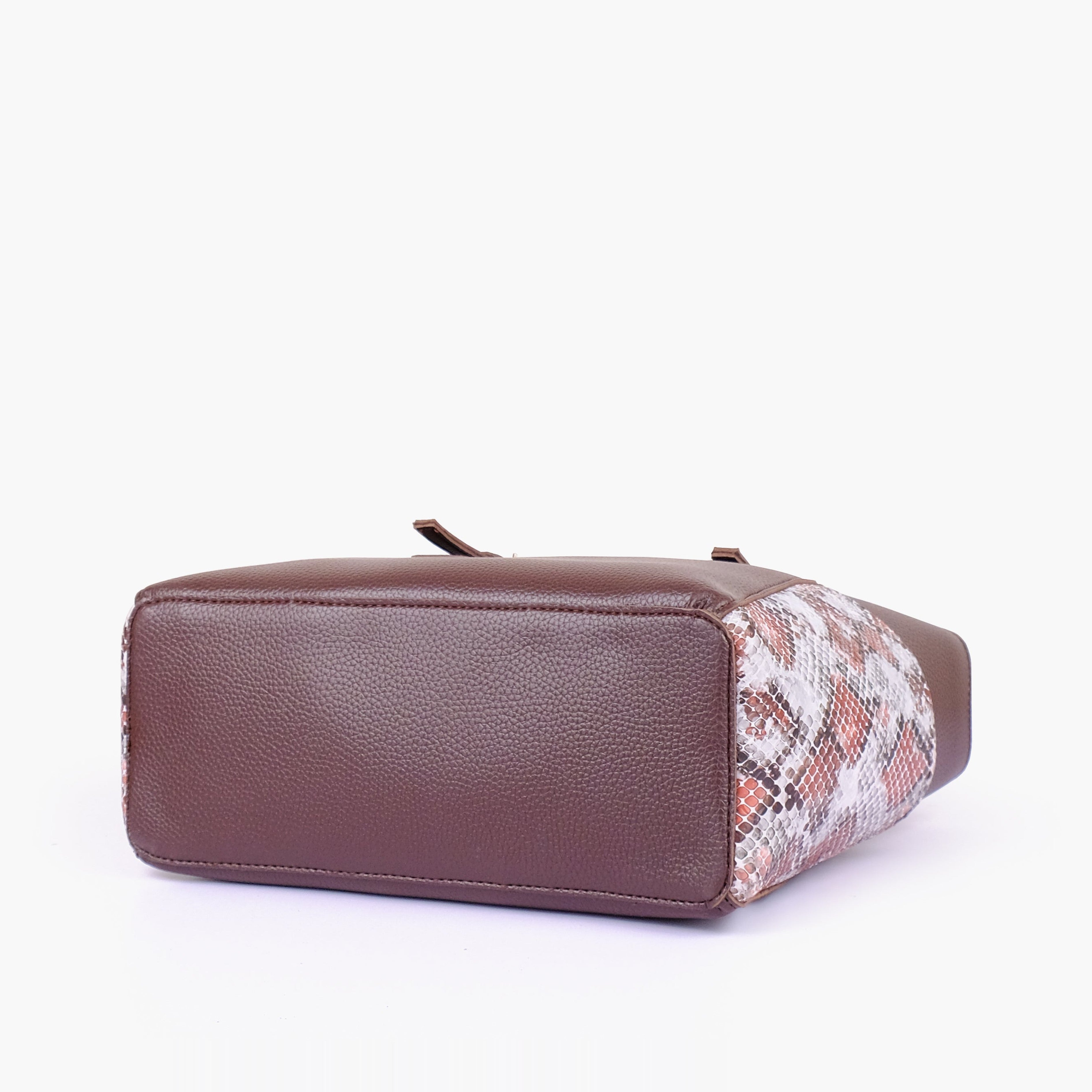 Dark brown double pocket tote