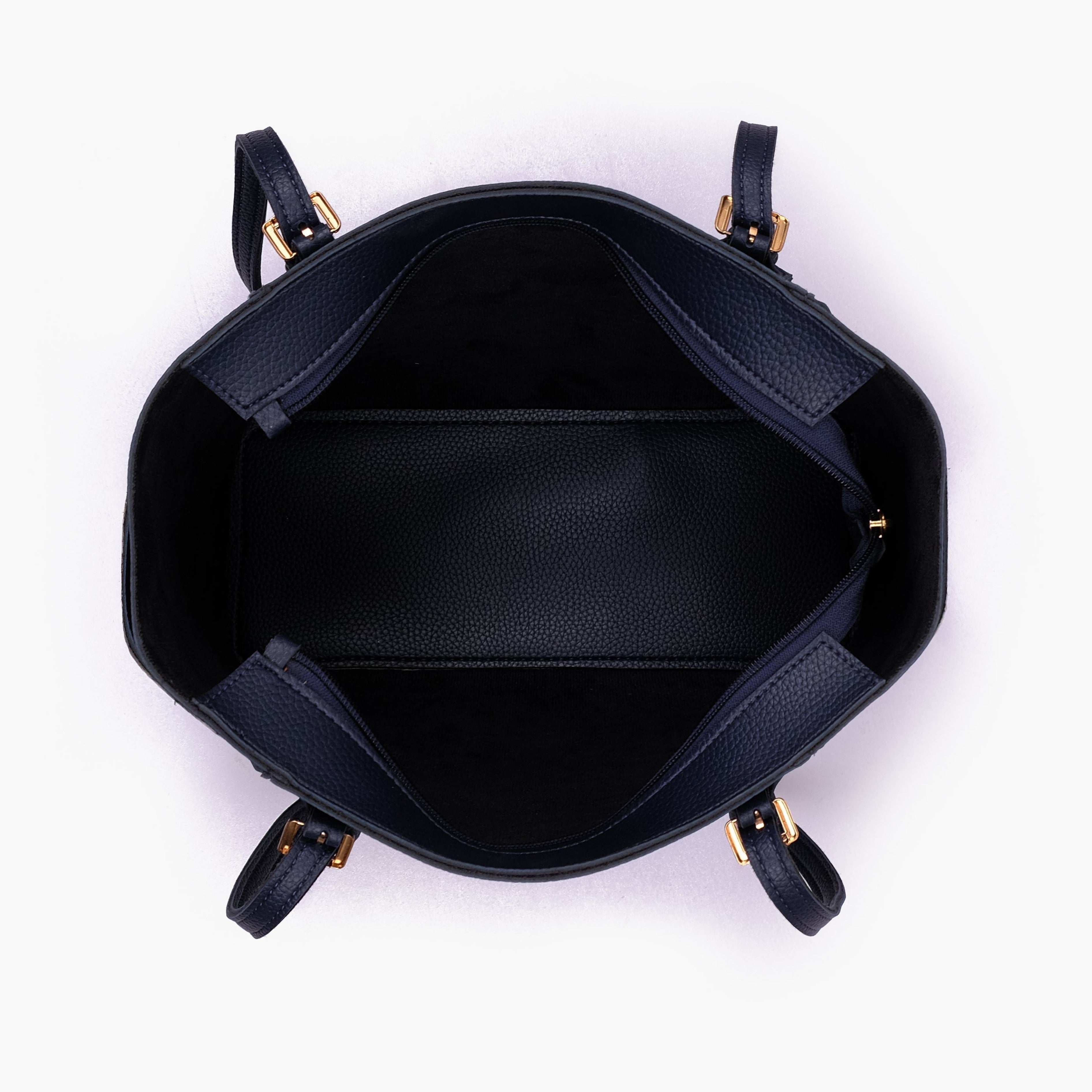 Blue double pocket tote