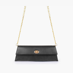 Black elongated clutch bag