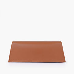 Tan elongated clutch bag