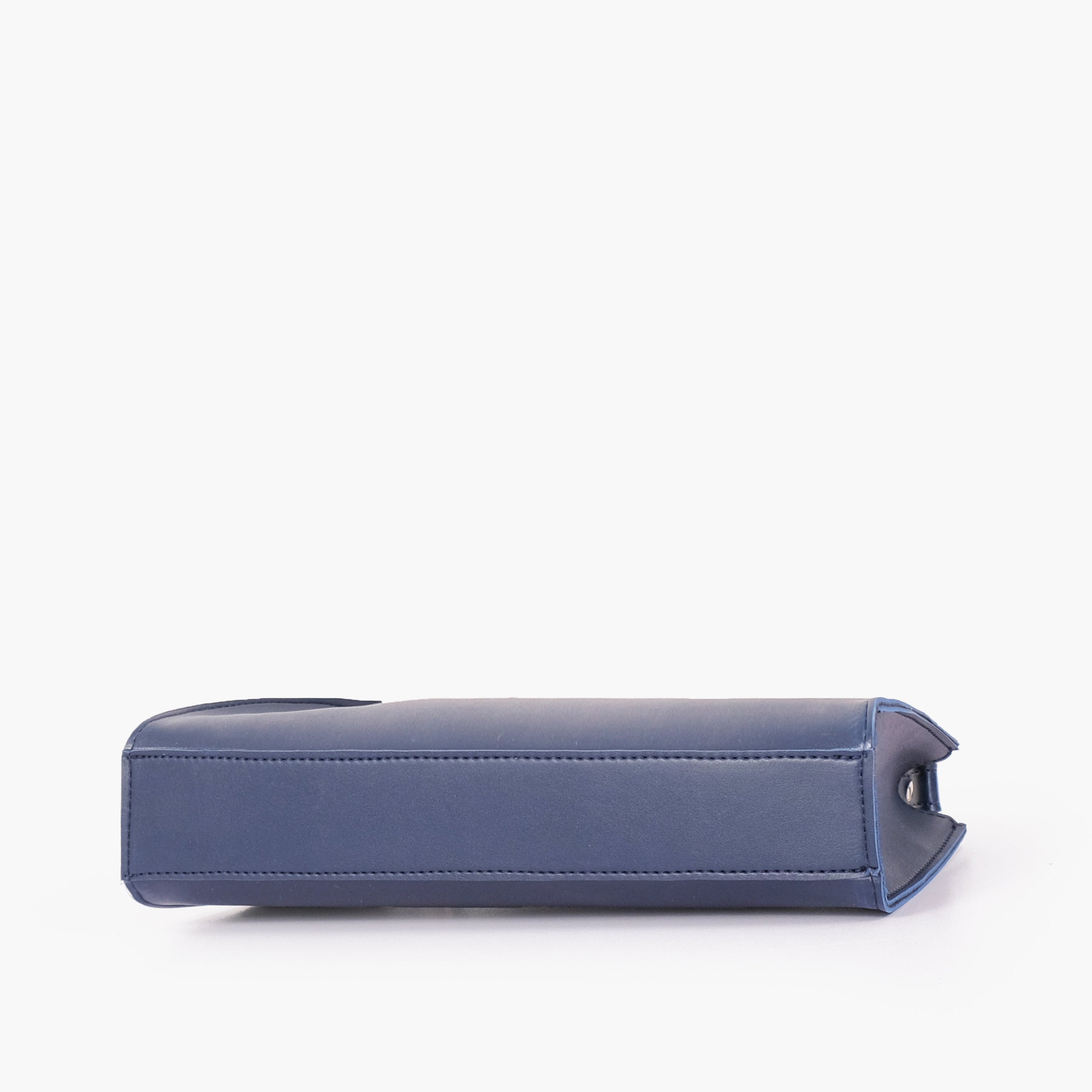 Blue elongated chain handle purse