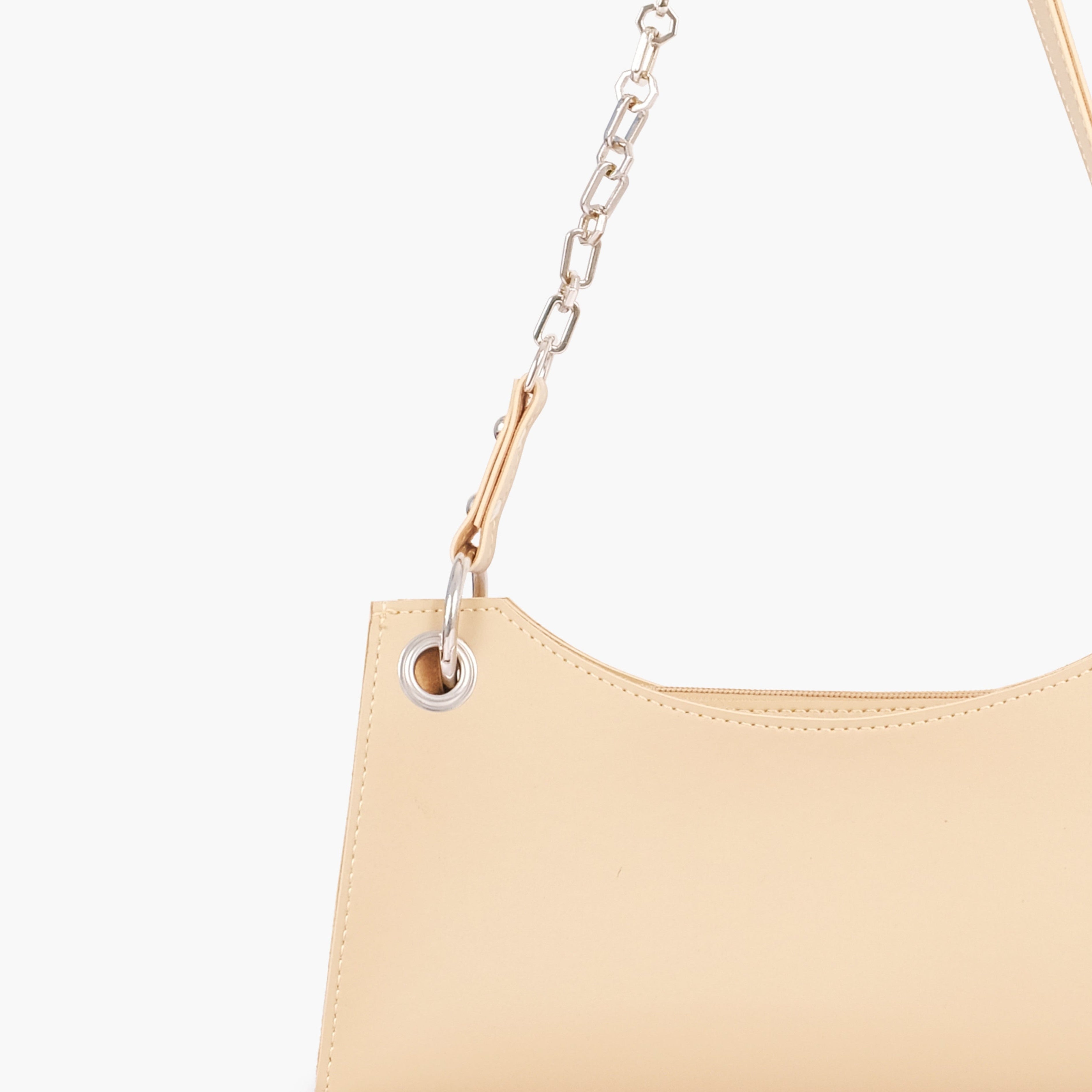Off-white elongated chain handle purse