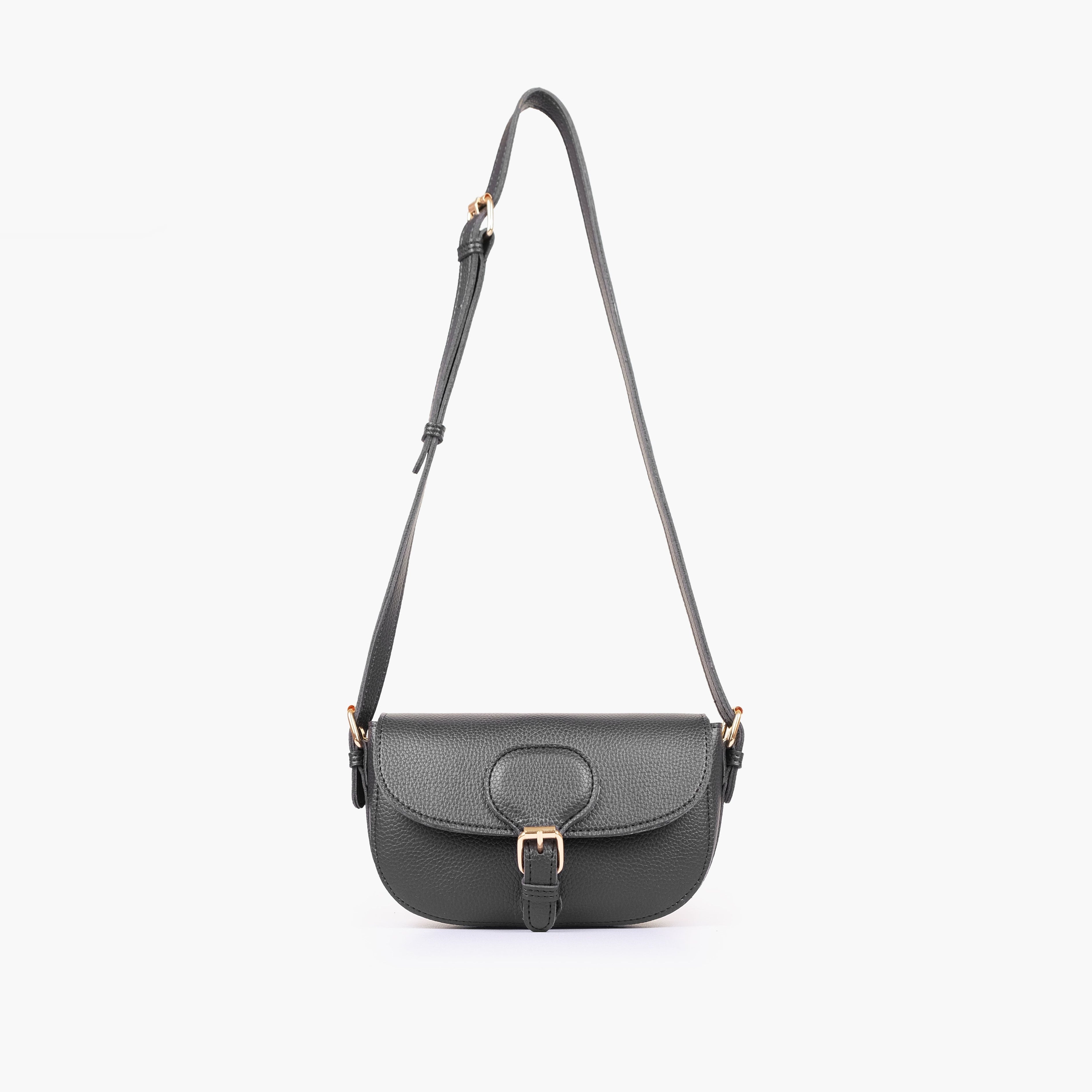 Black east-west shoulder bag