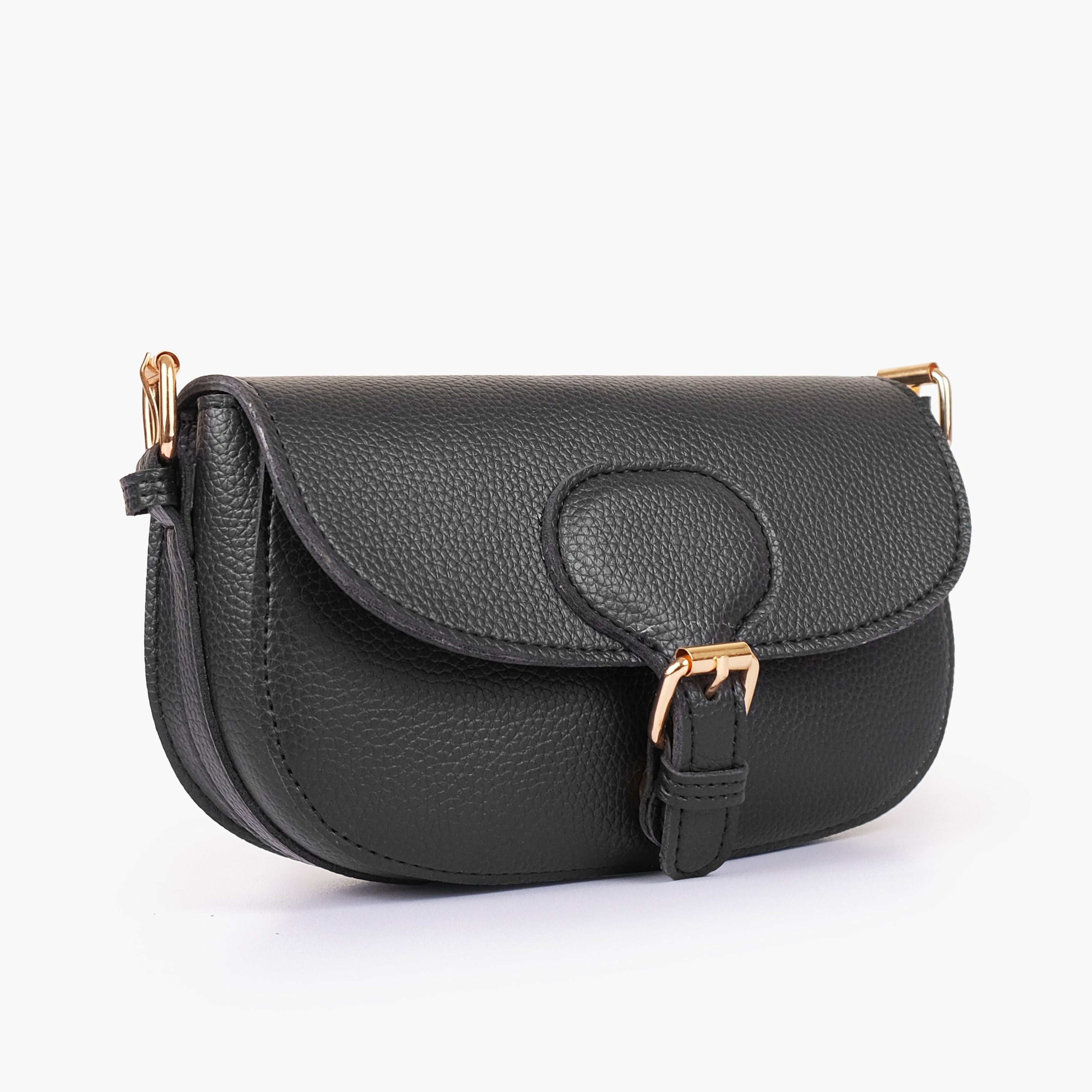 Black east-west shoulder bag