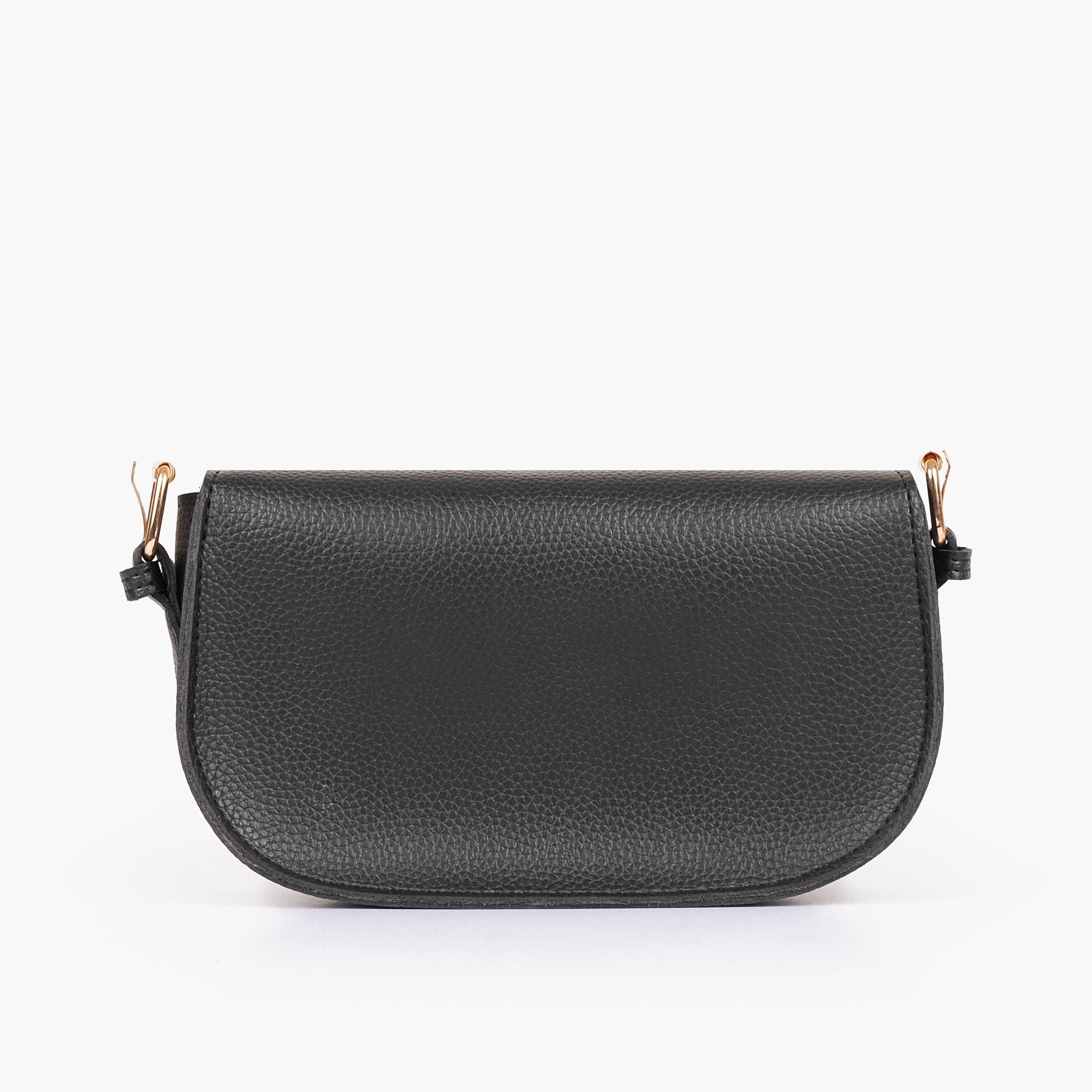 Black east-west shoulder bag