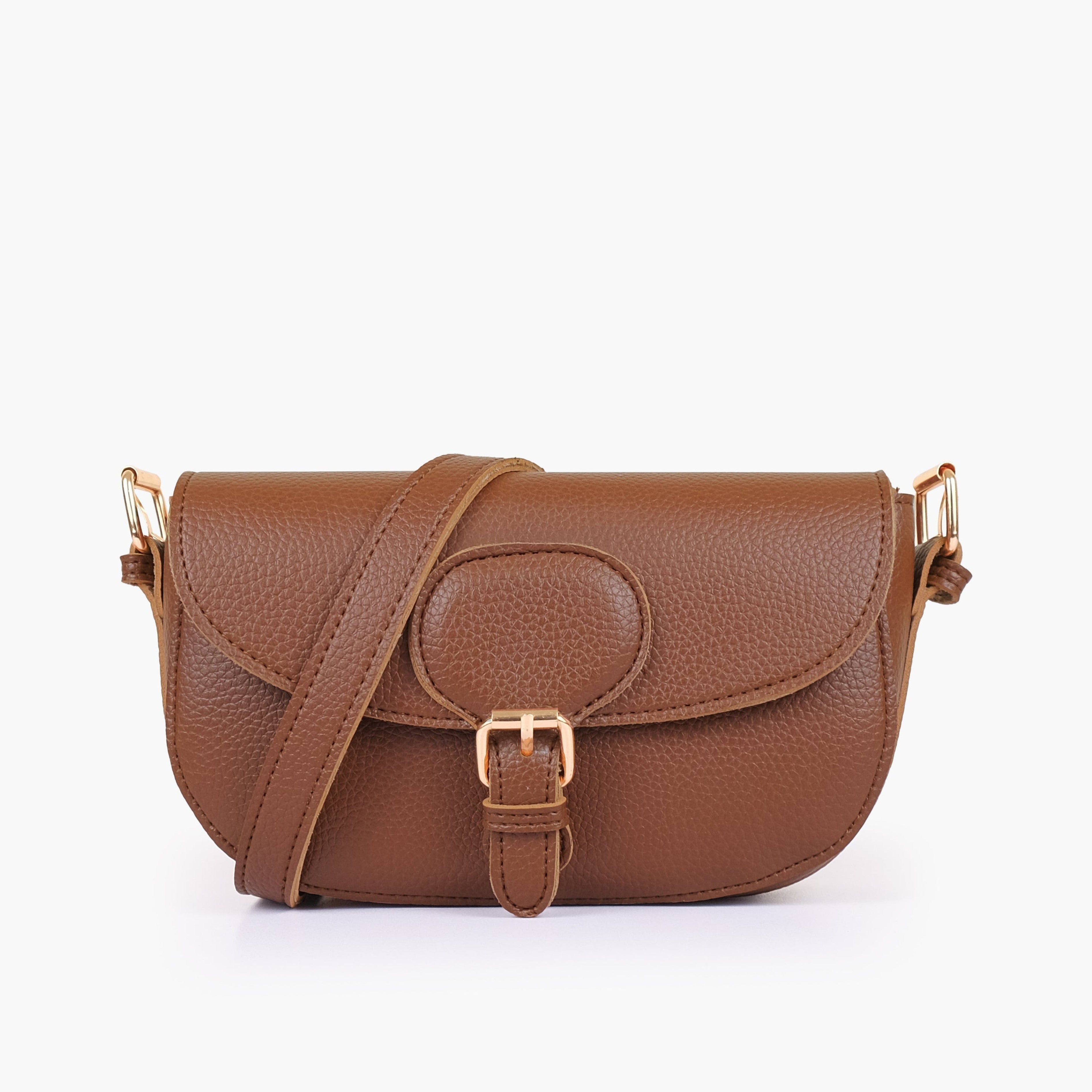 Horse brown east-west shoulder bag