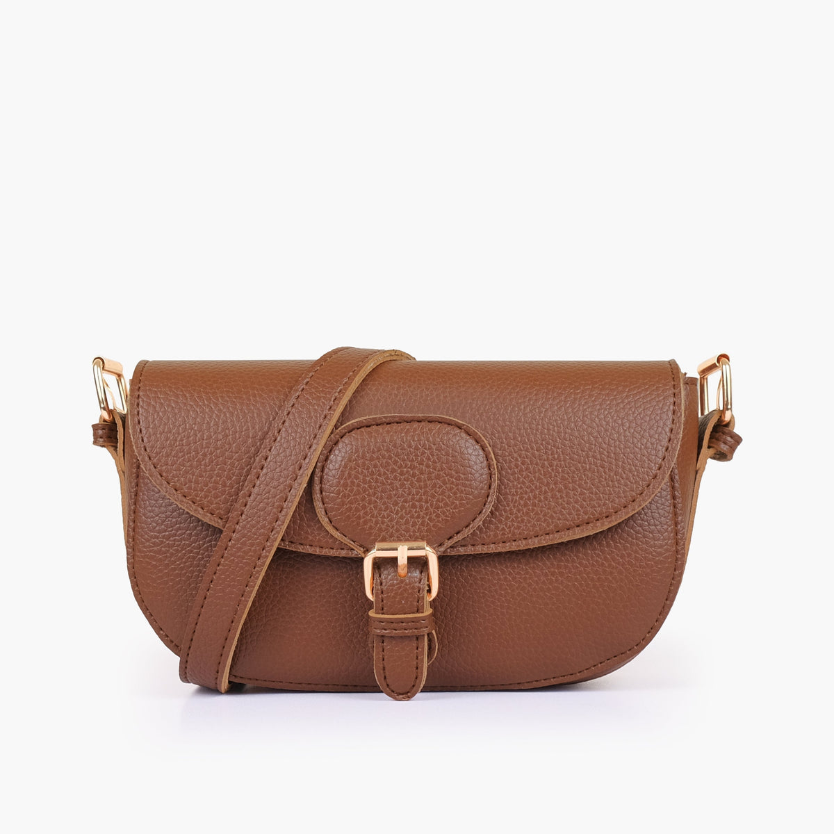 Horse brown east-west shoulder bag