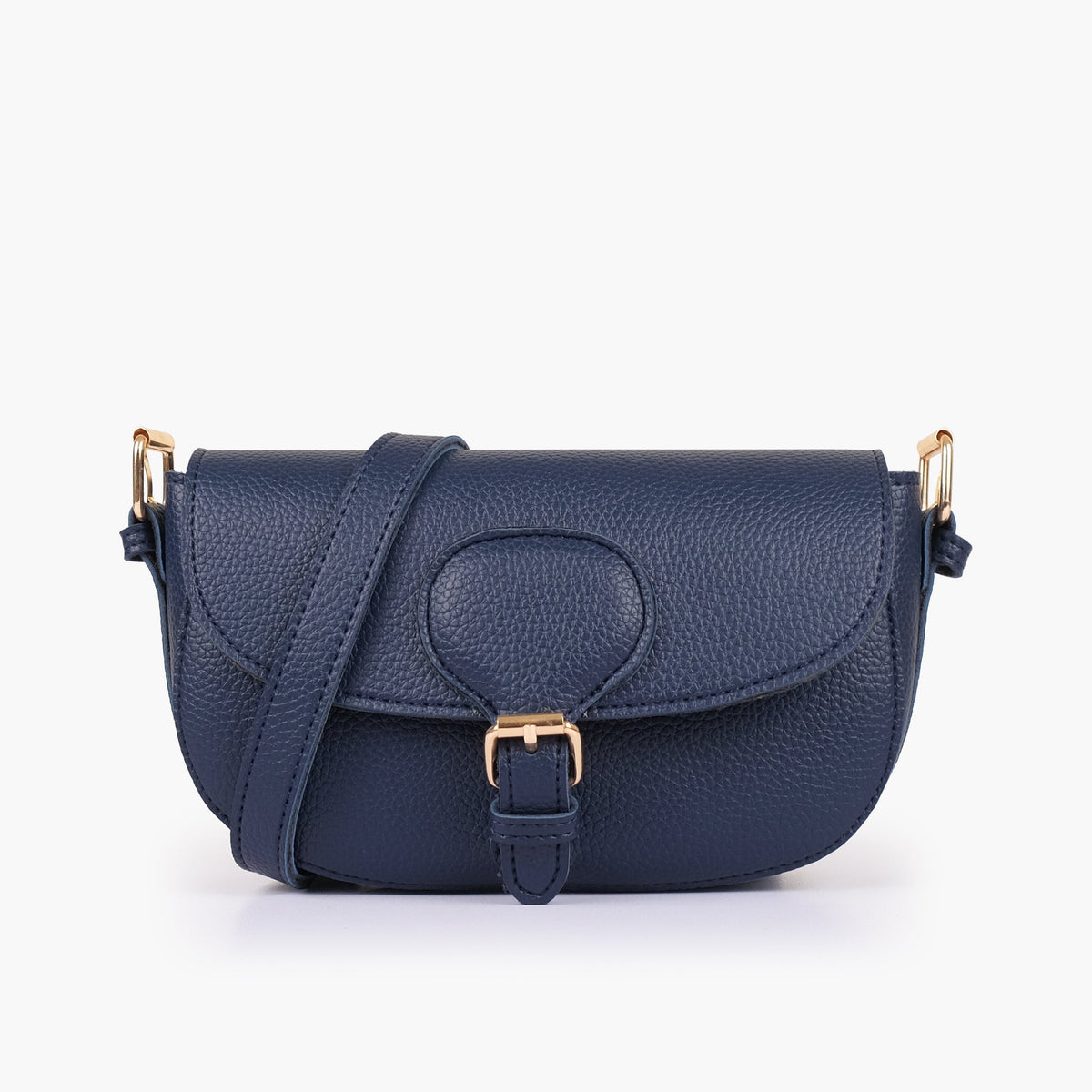Blue east-west shoulder bag