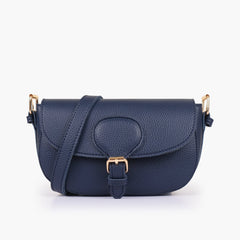 Blue east-west shoulder bag