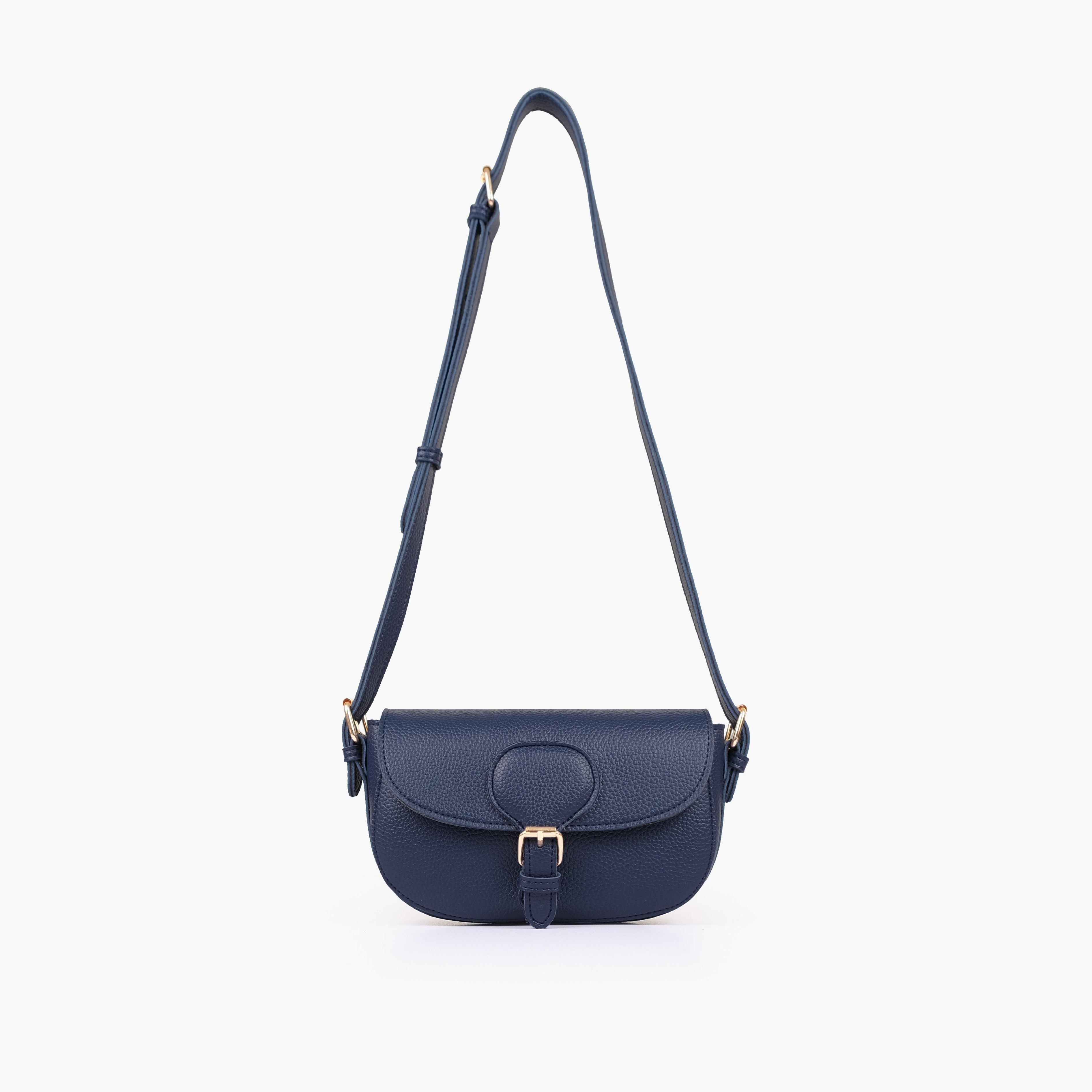 Blue east-west shoulder bag