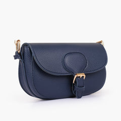 Blue east-west shoulder bag
