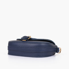 Blue east-west shoulder bag