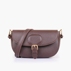 Dark brown east-west shoulder bag
