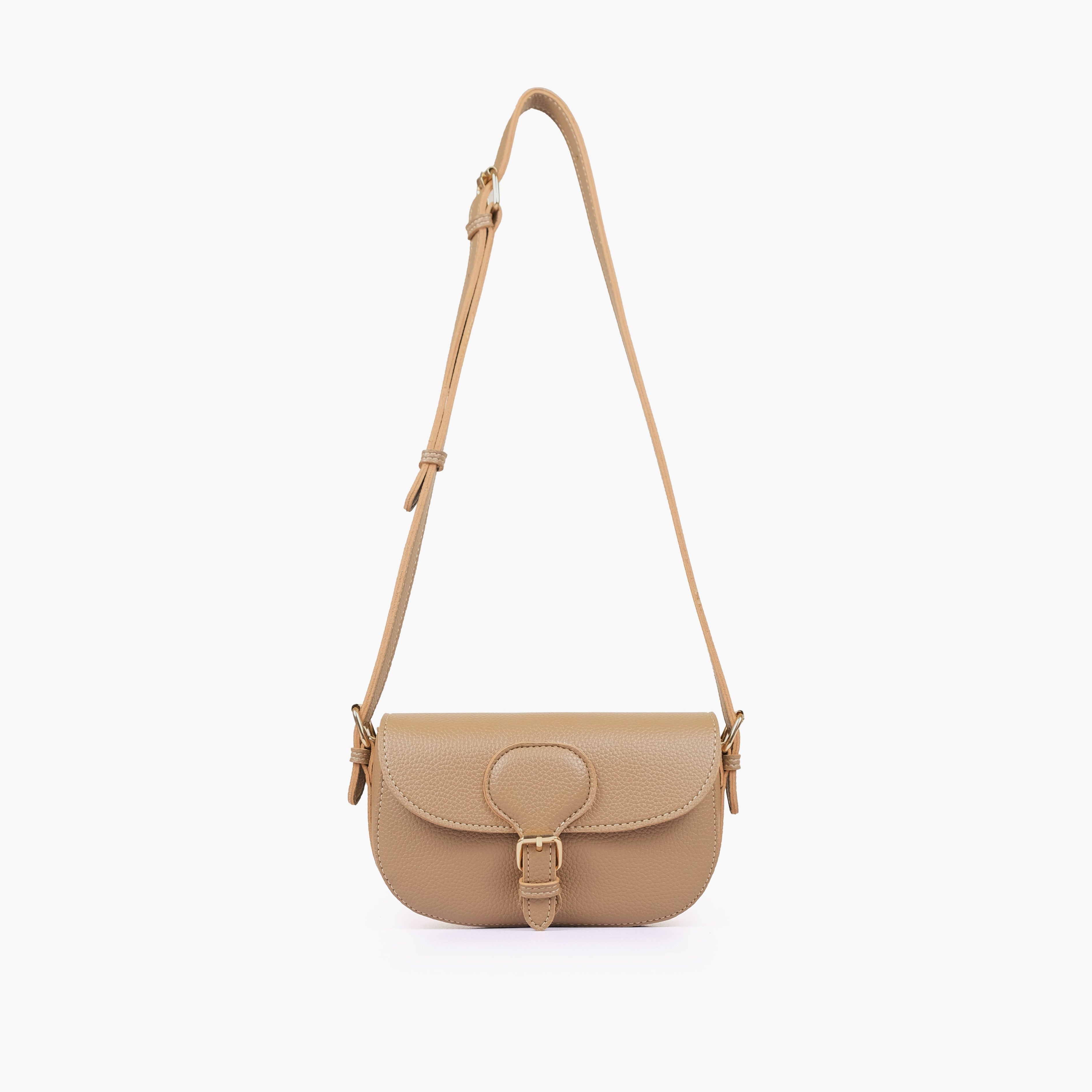 Coffee east-west shoulder bag