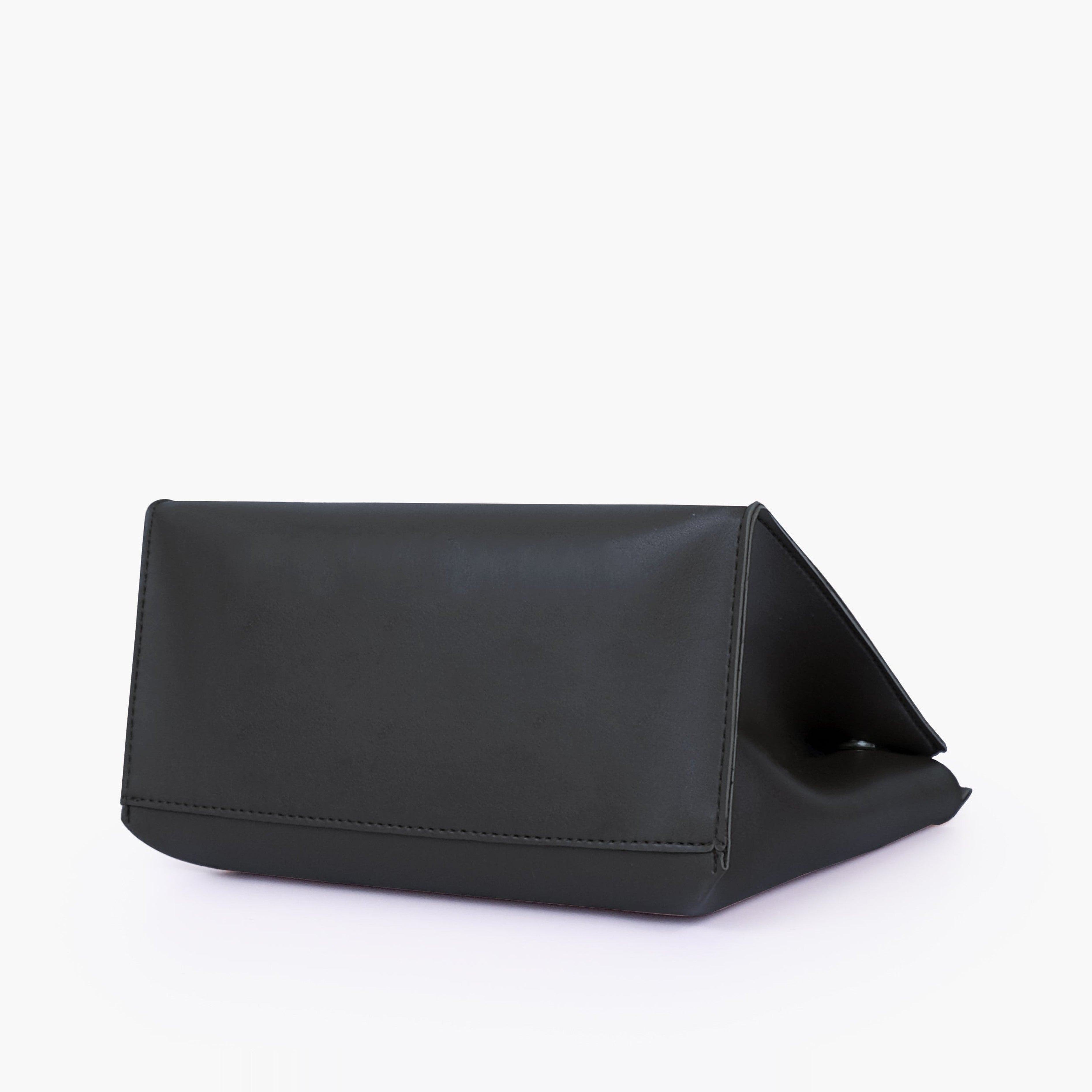 Black front lock top-handle mini bag