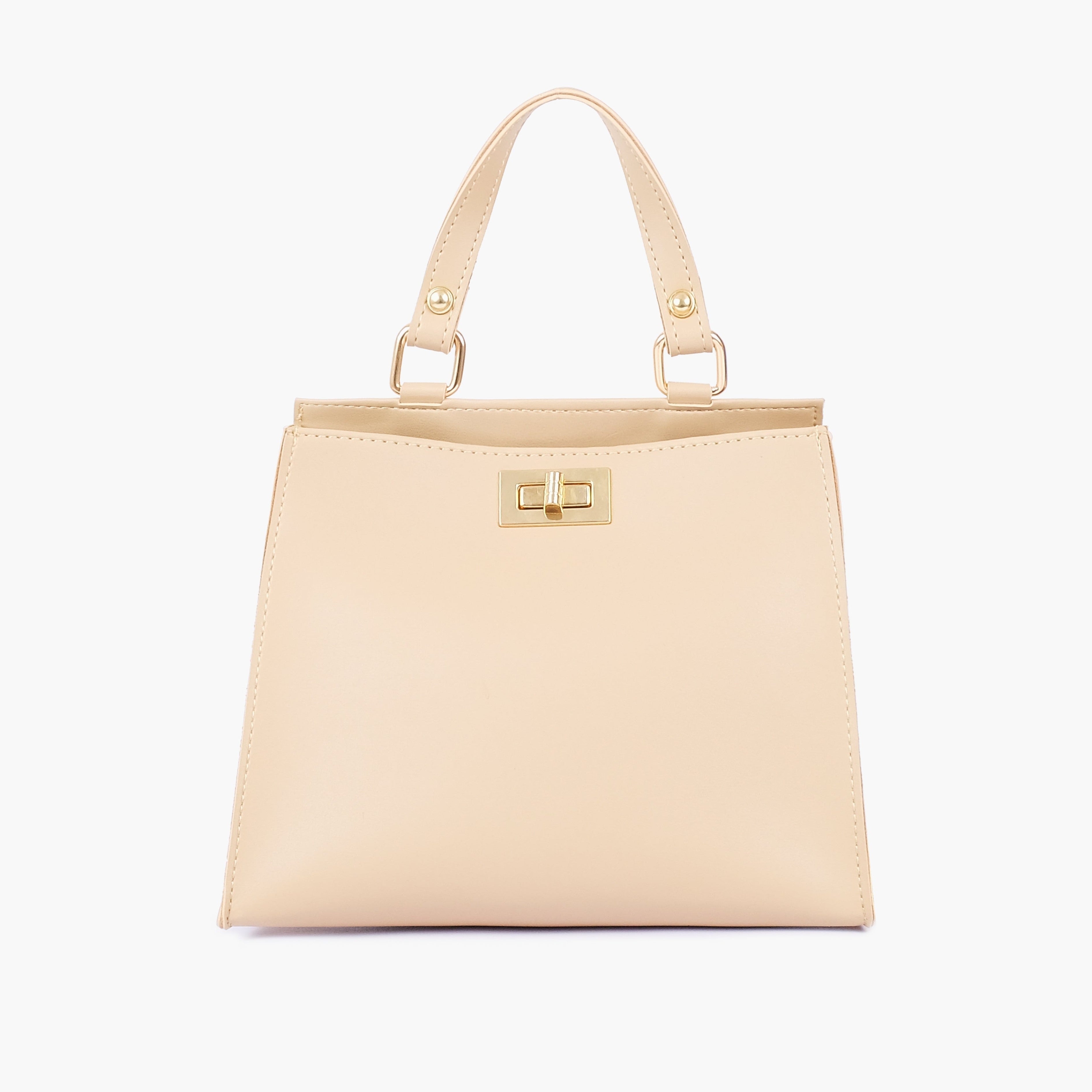 Off-white front lock top-handle mini bag