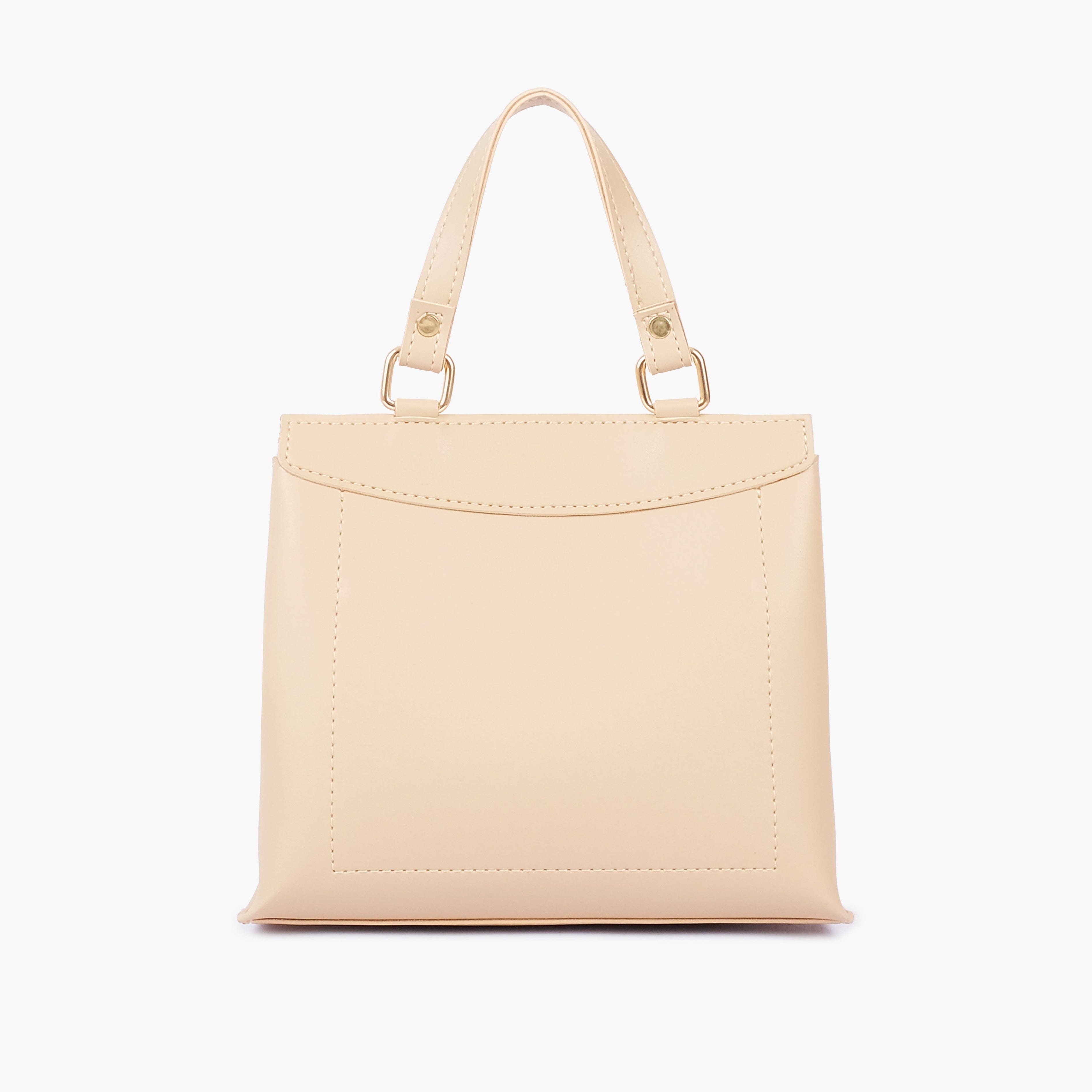 Off-white front lock top-handle mini bag