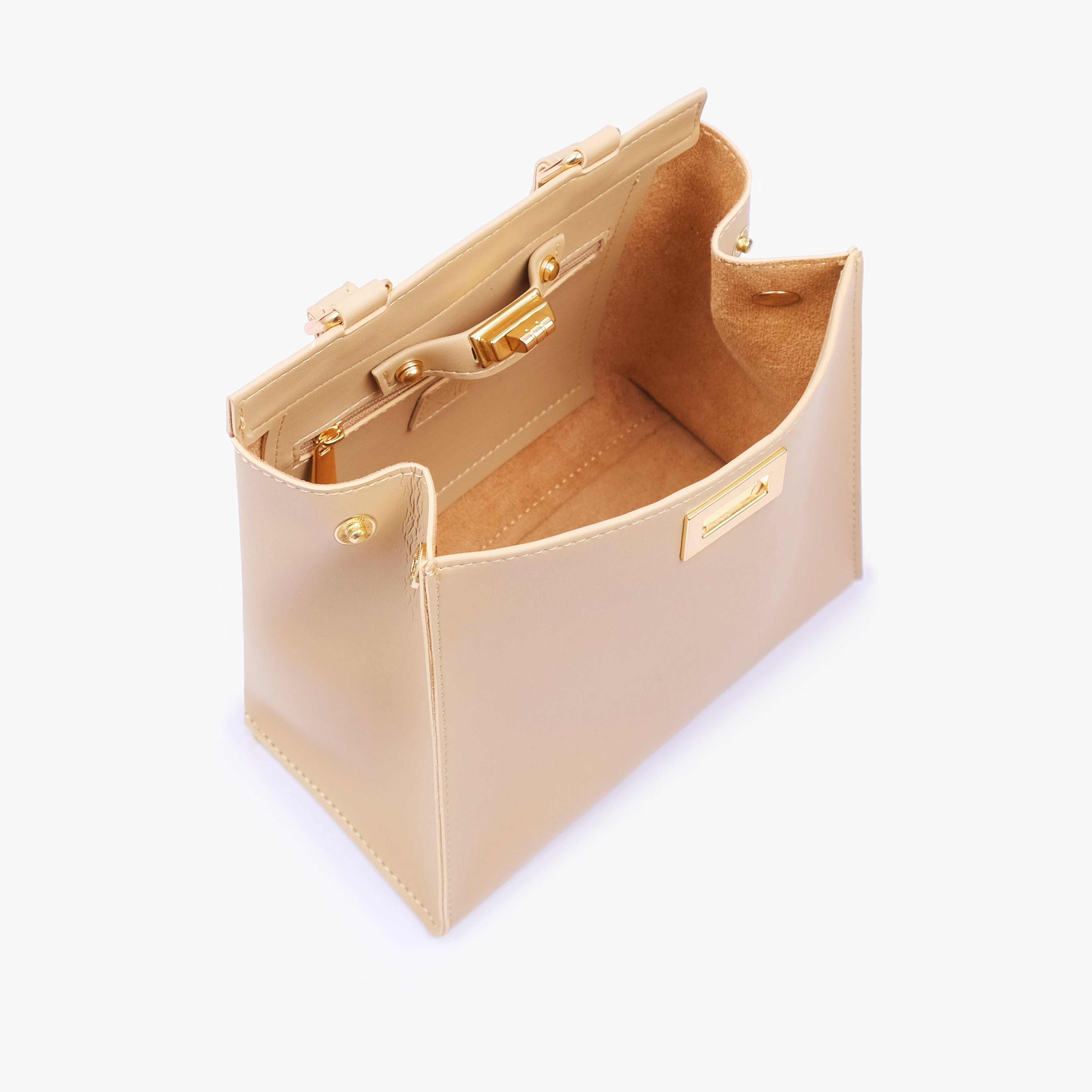Off-white front lock top-handle mini bag